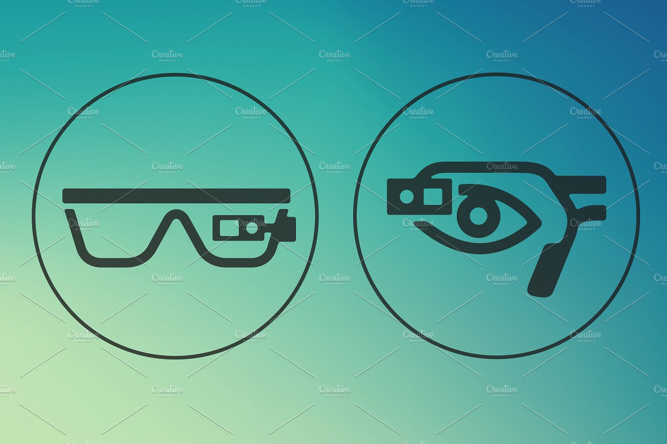 Set of high-tech glasses icons