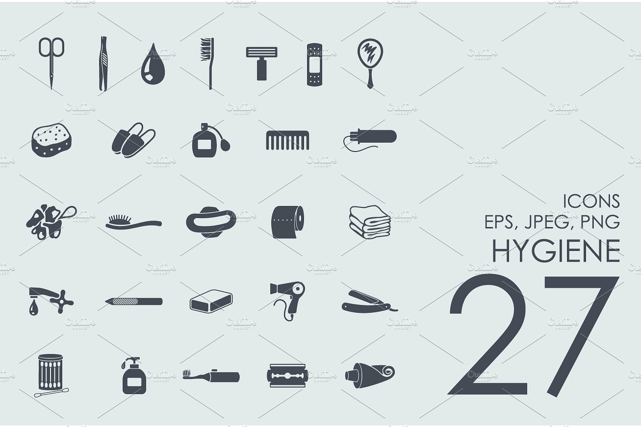 27 hygiene icons