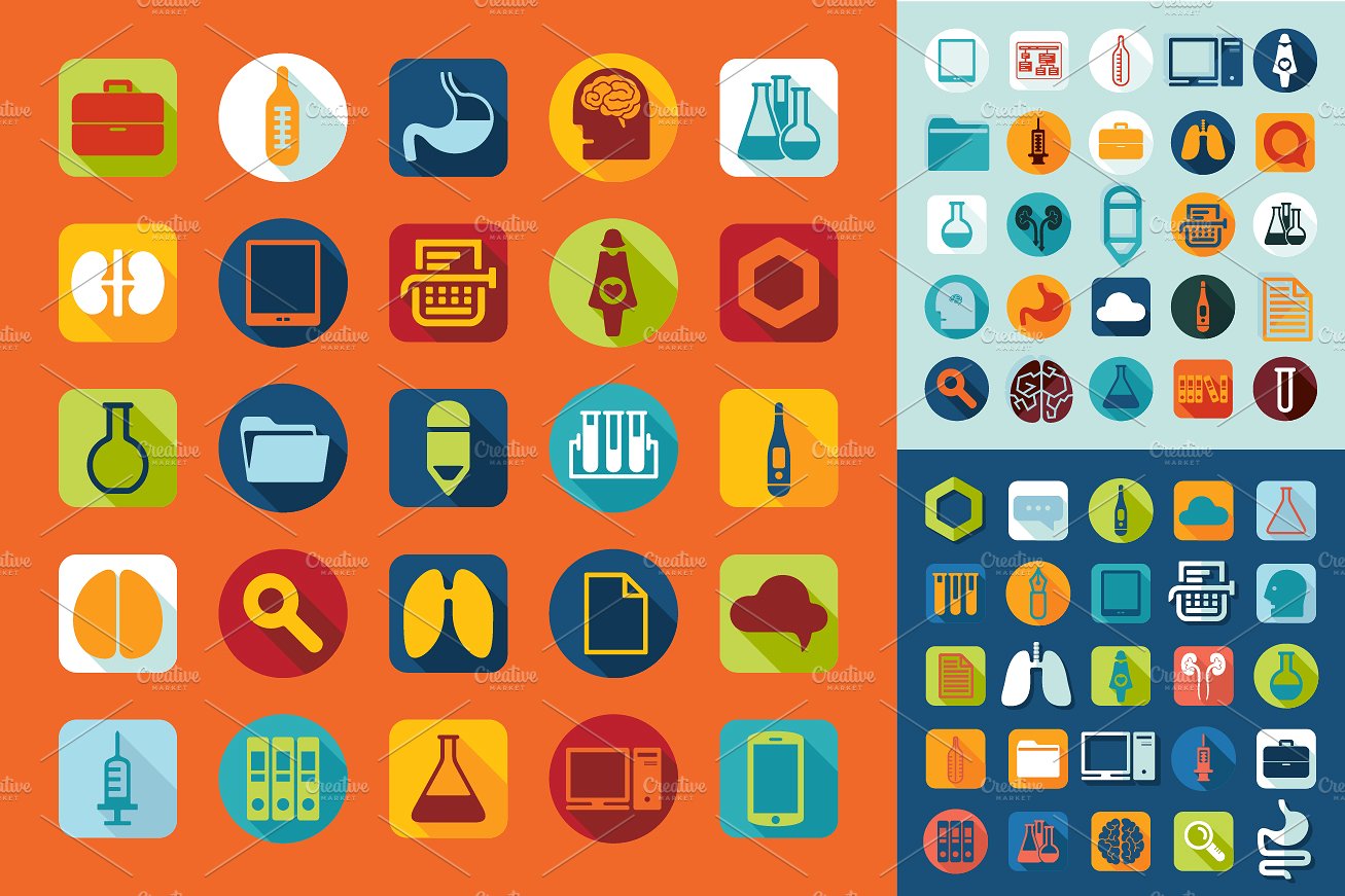 Set of medicine icons