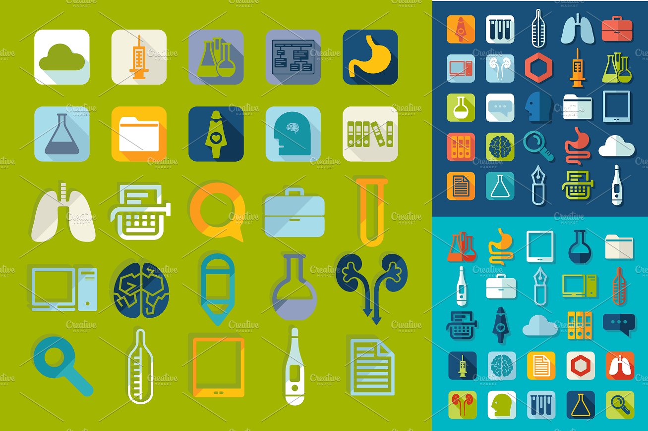 Set of medicine icons