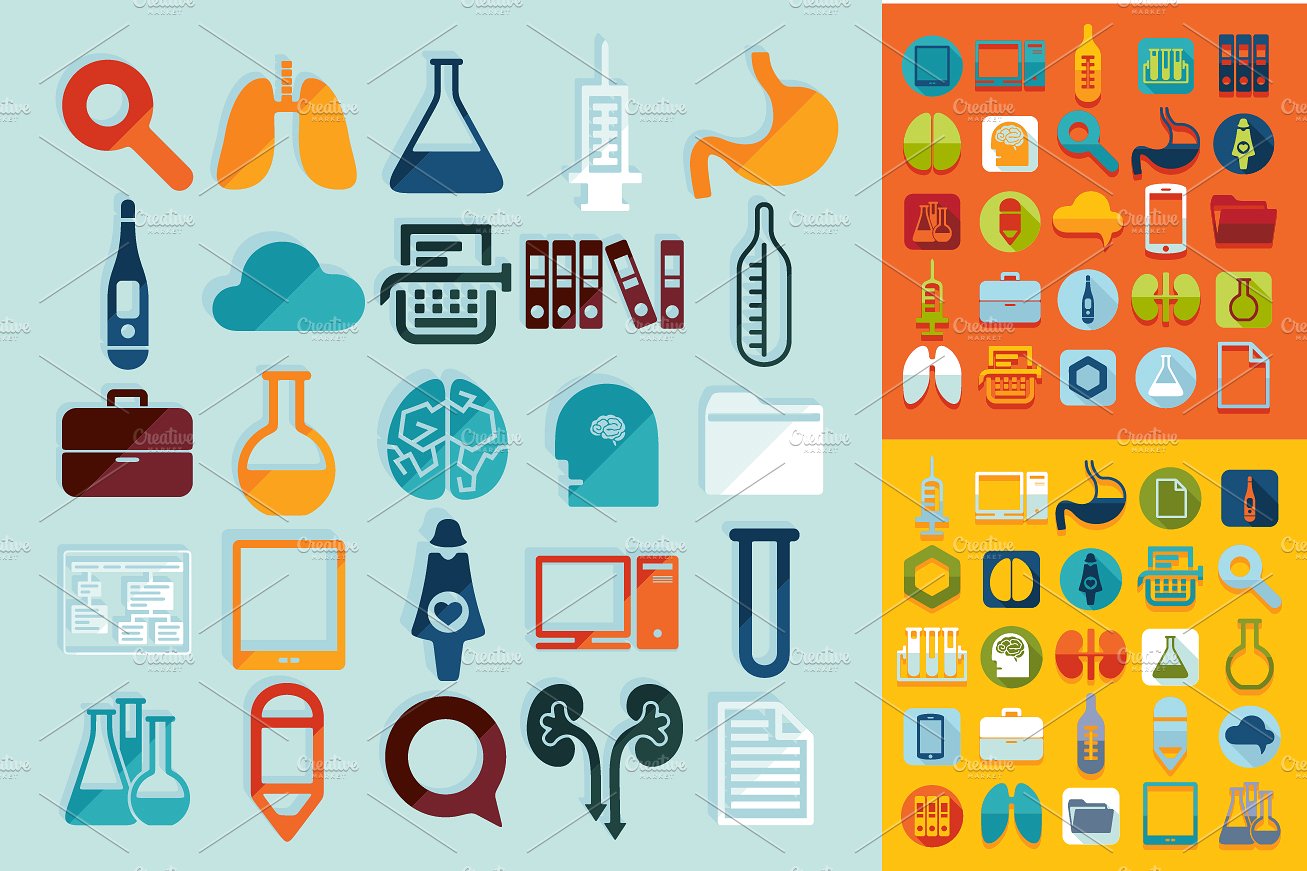 Set of medicine icons