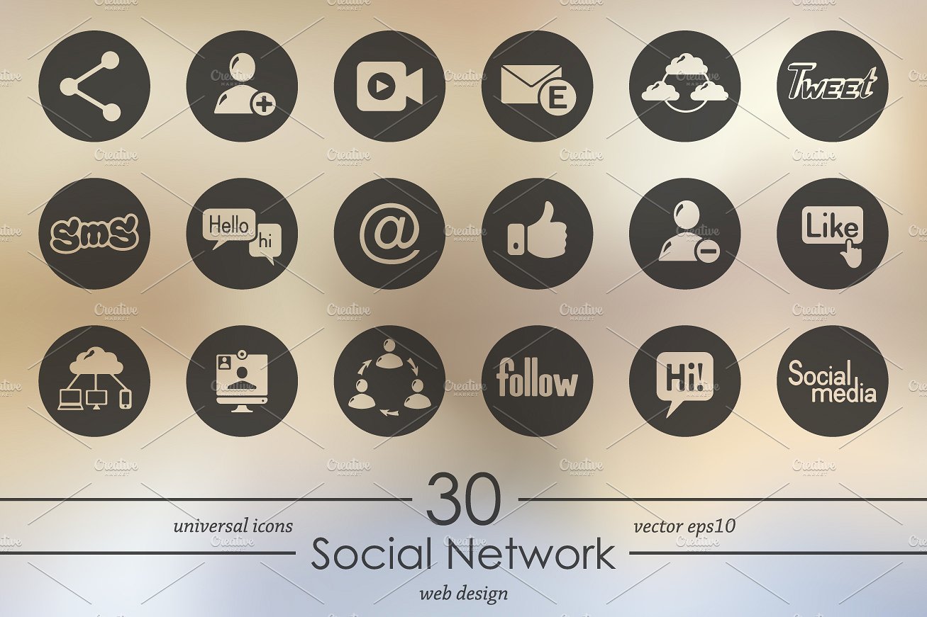 Set of social network icons