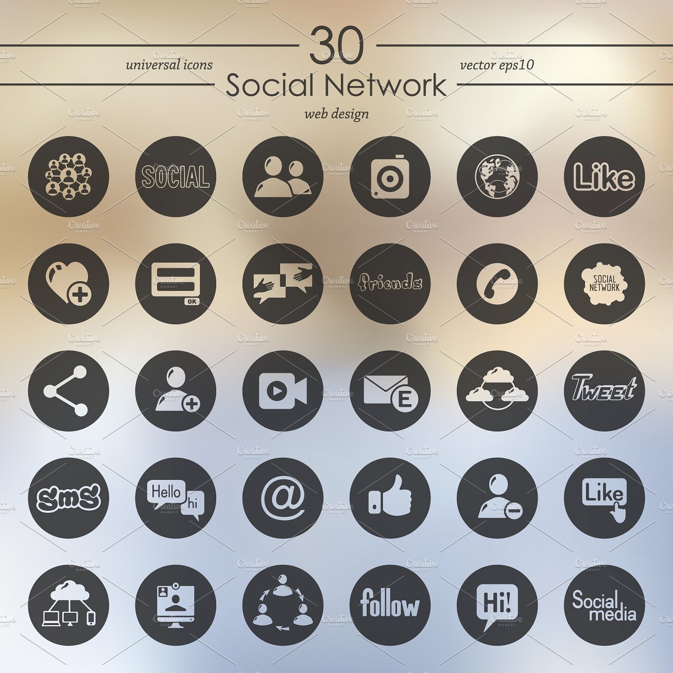 Set of social network icons