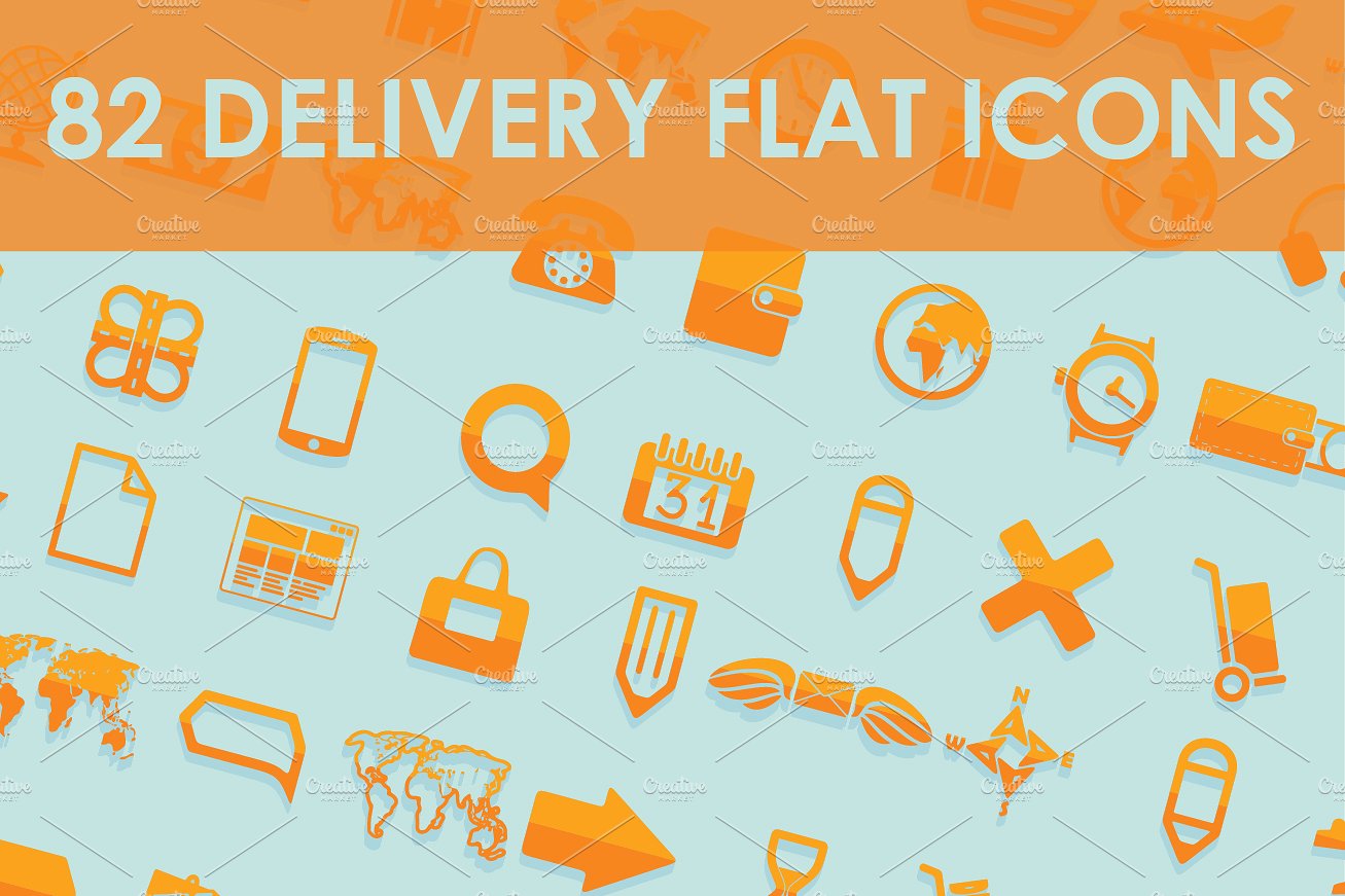 82 DELIVERY flat icons