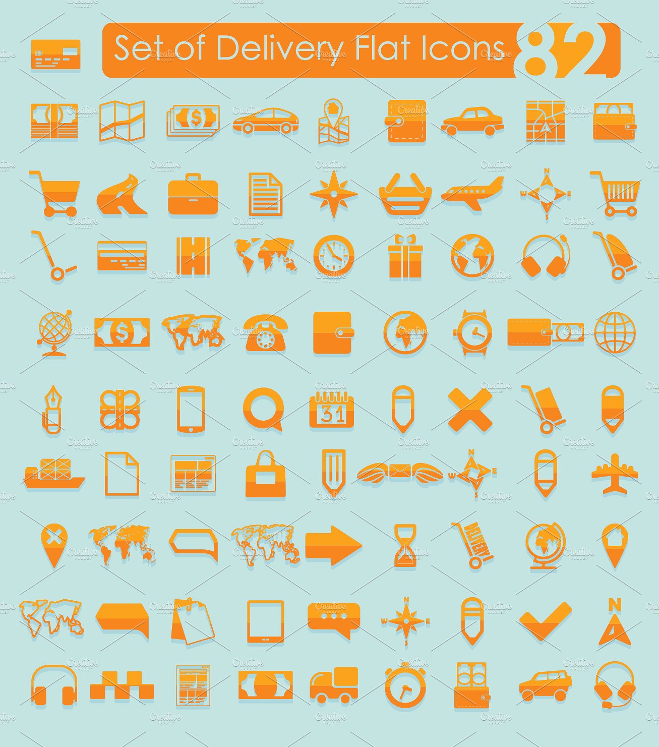 82 DELIVERY flat icons