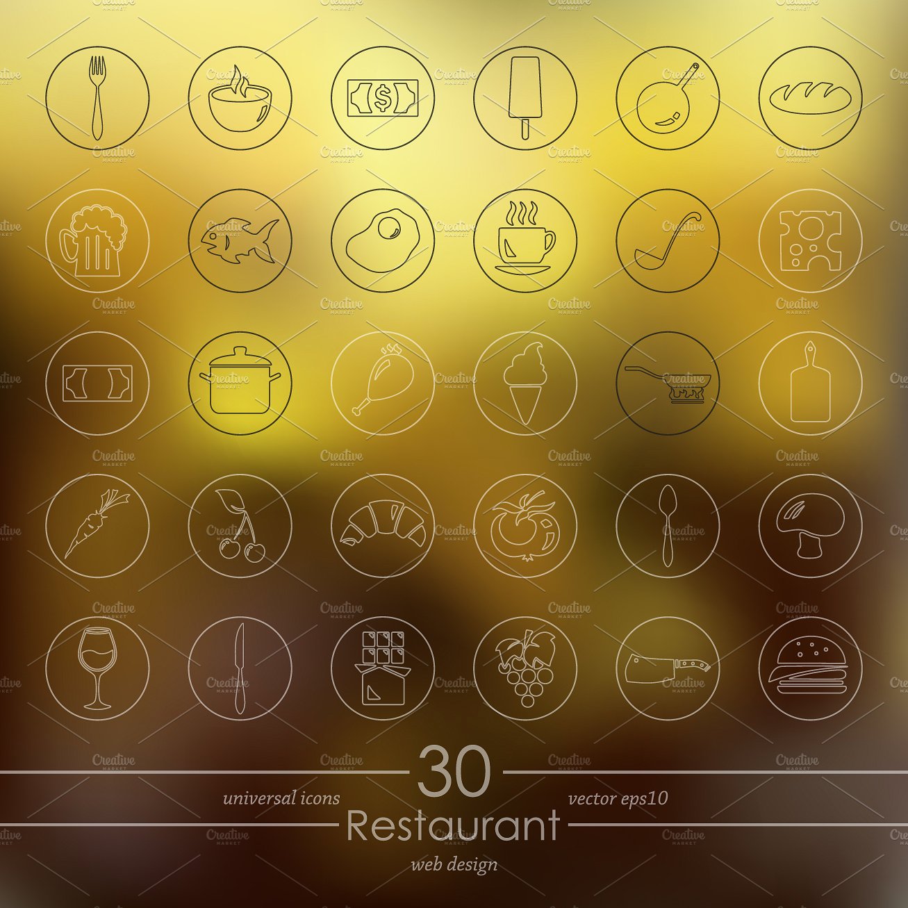 30 restaurant icons