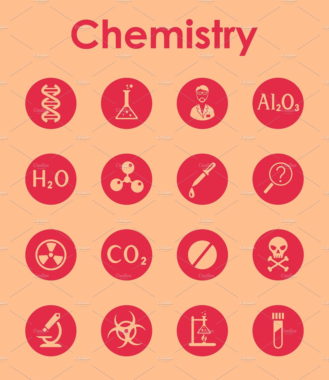 Chemistry simple icons