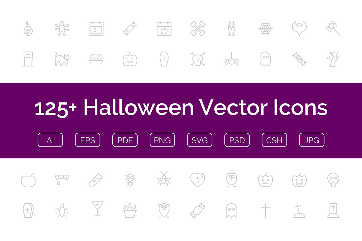 125 Halloween Vector Icons