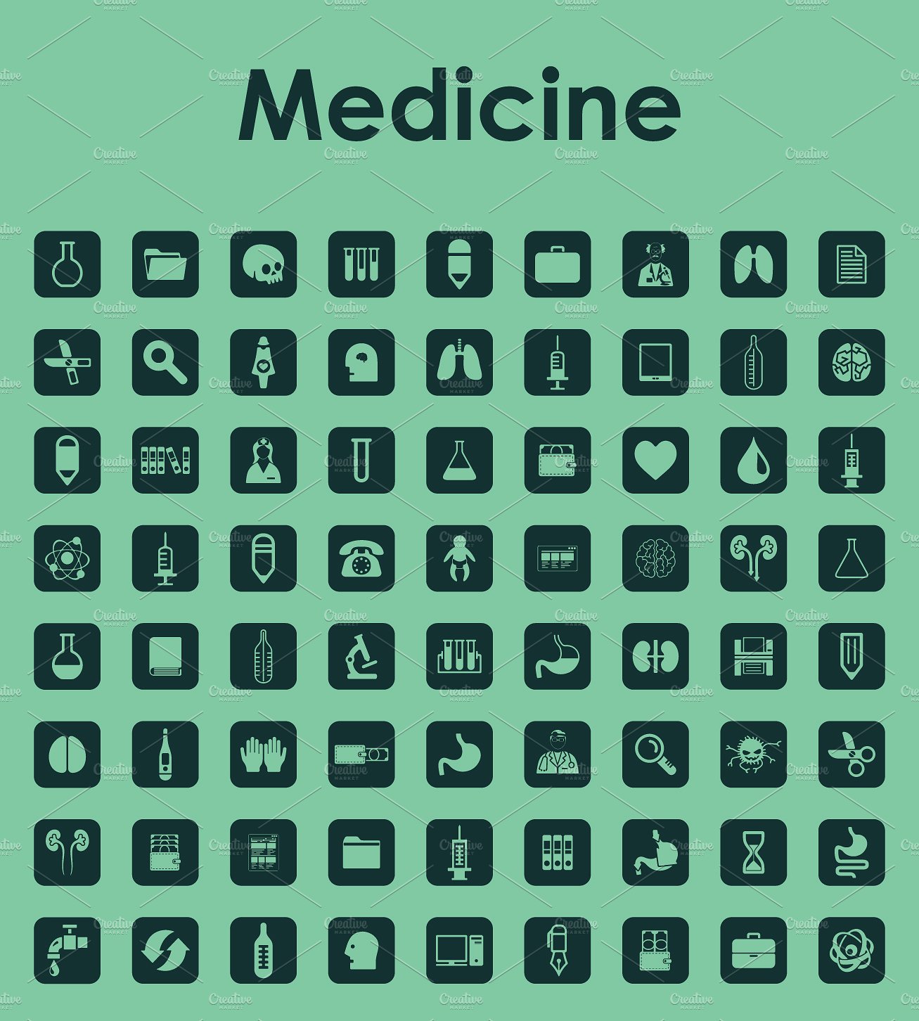 Set of medicine simple icons