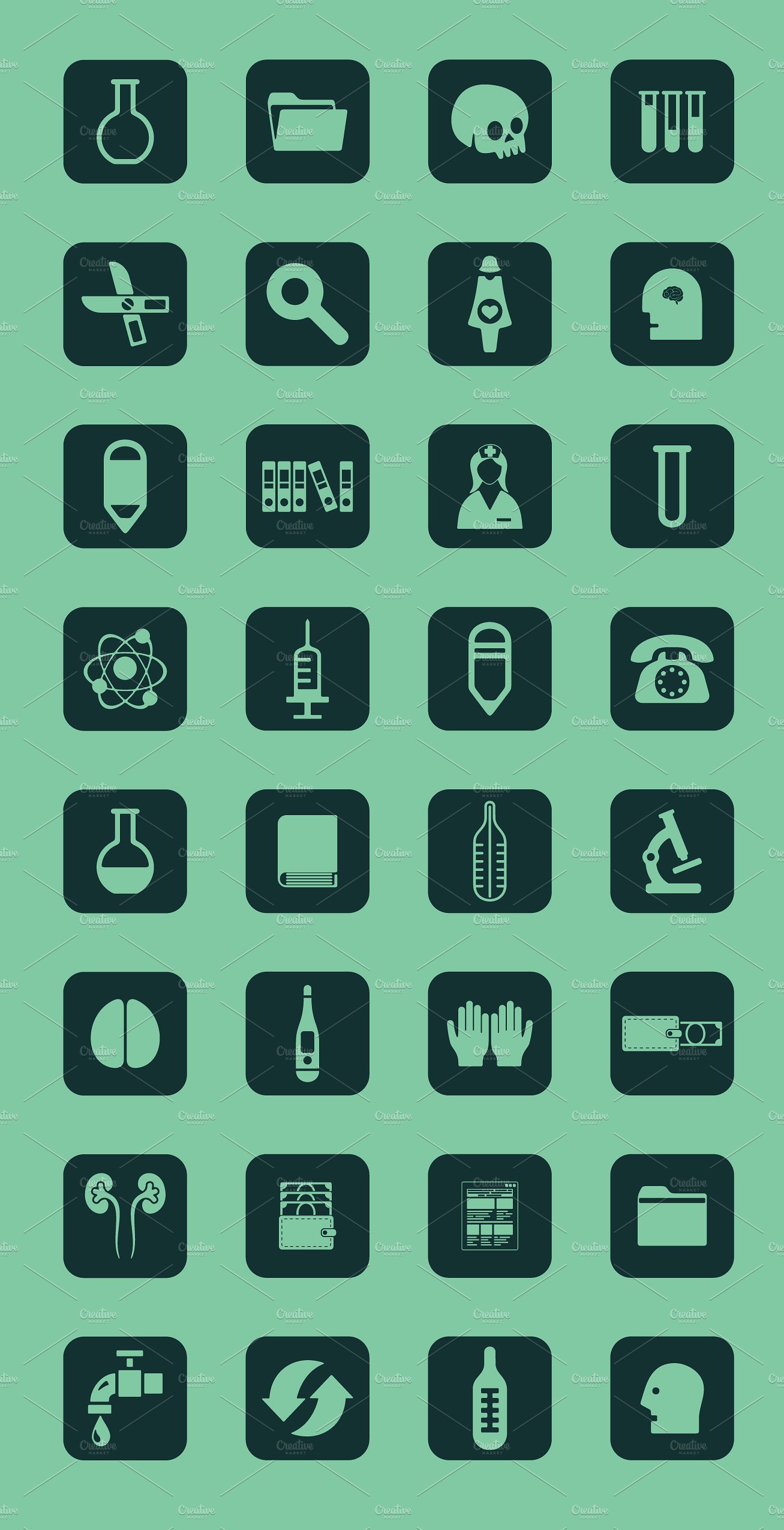 Set of medicine simple icons