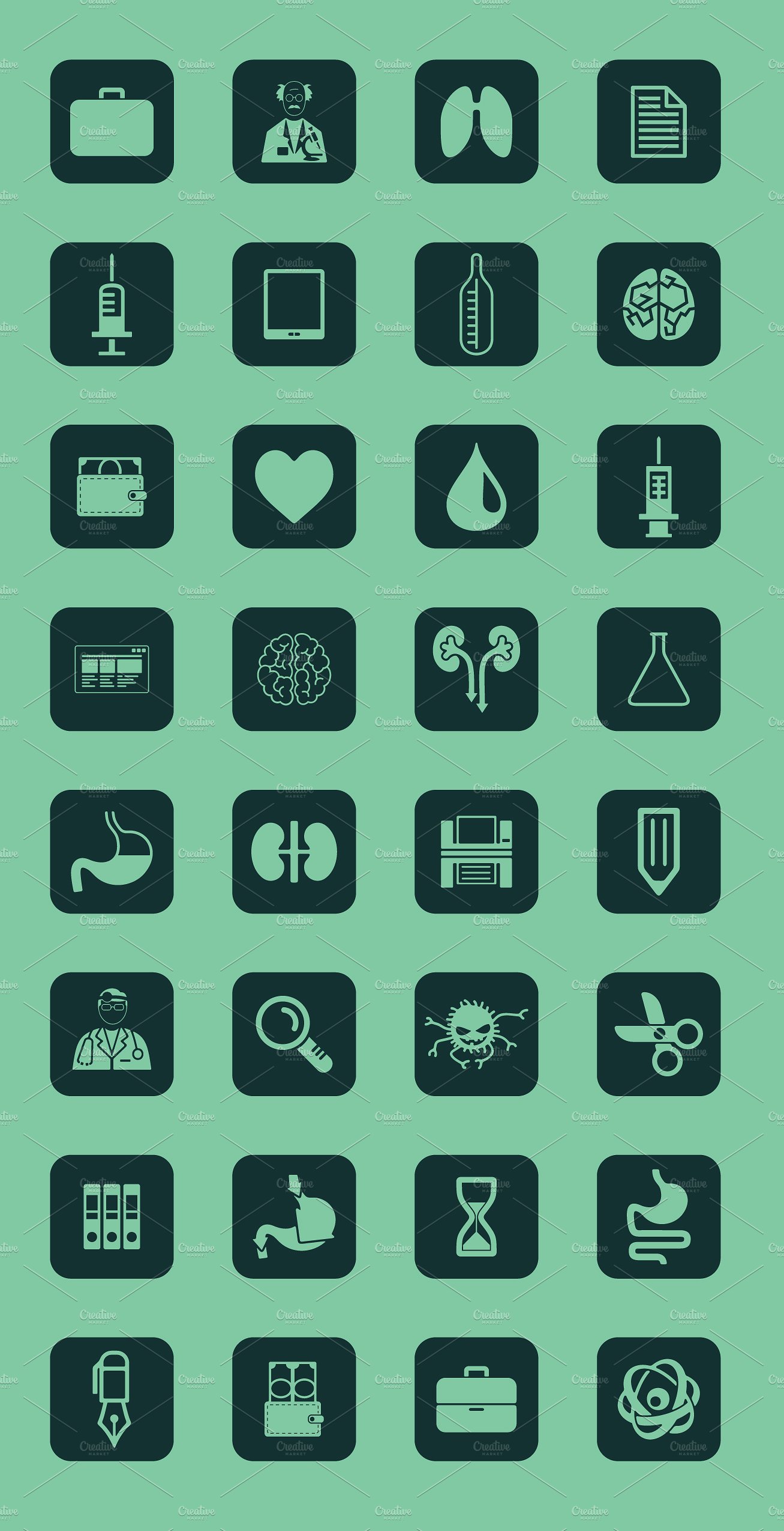 Set of medicine simple icons