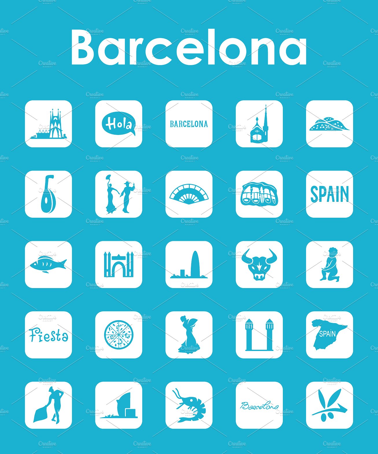 Barcelona simple icons