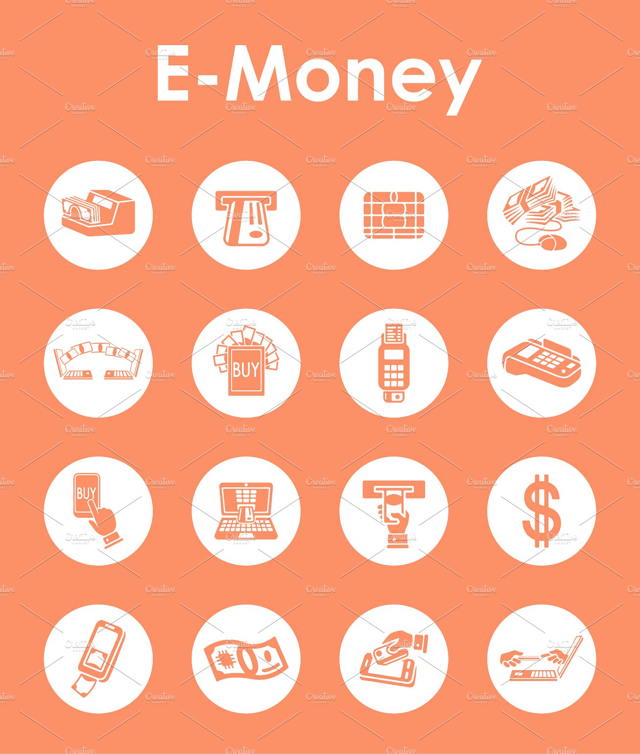 e-money simple icons