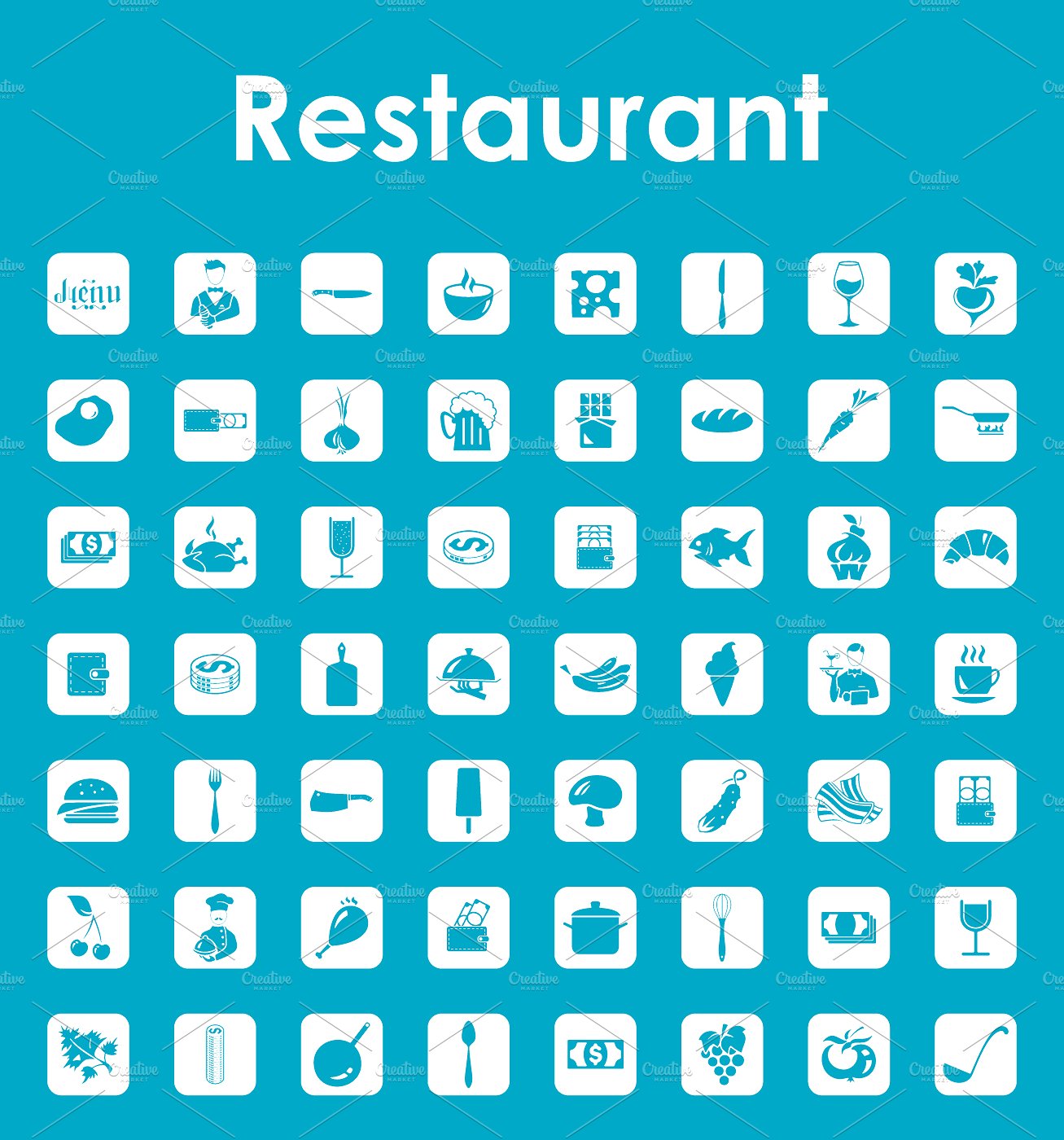 restaurant simple icons