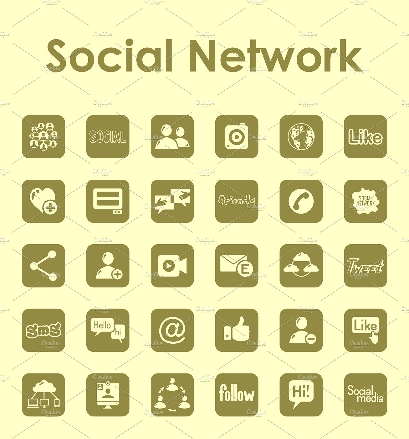 social network simple icons