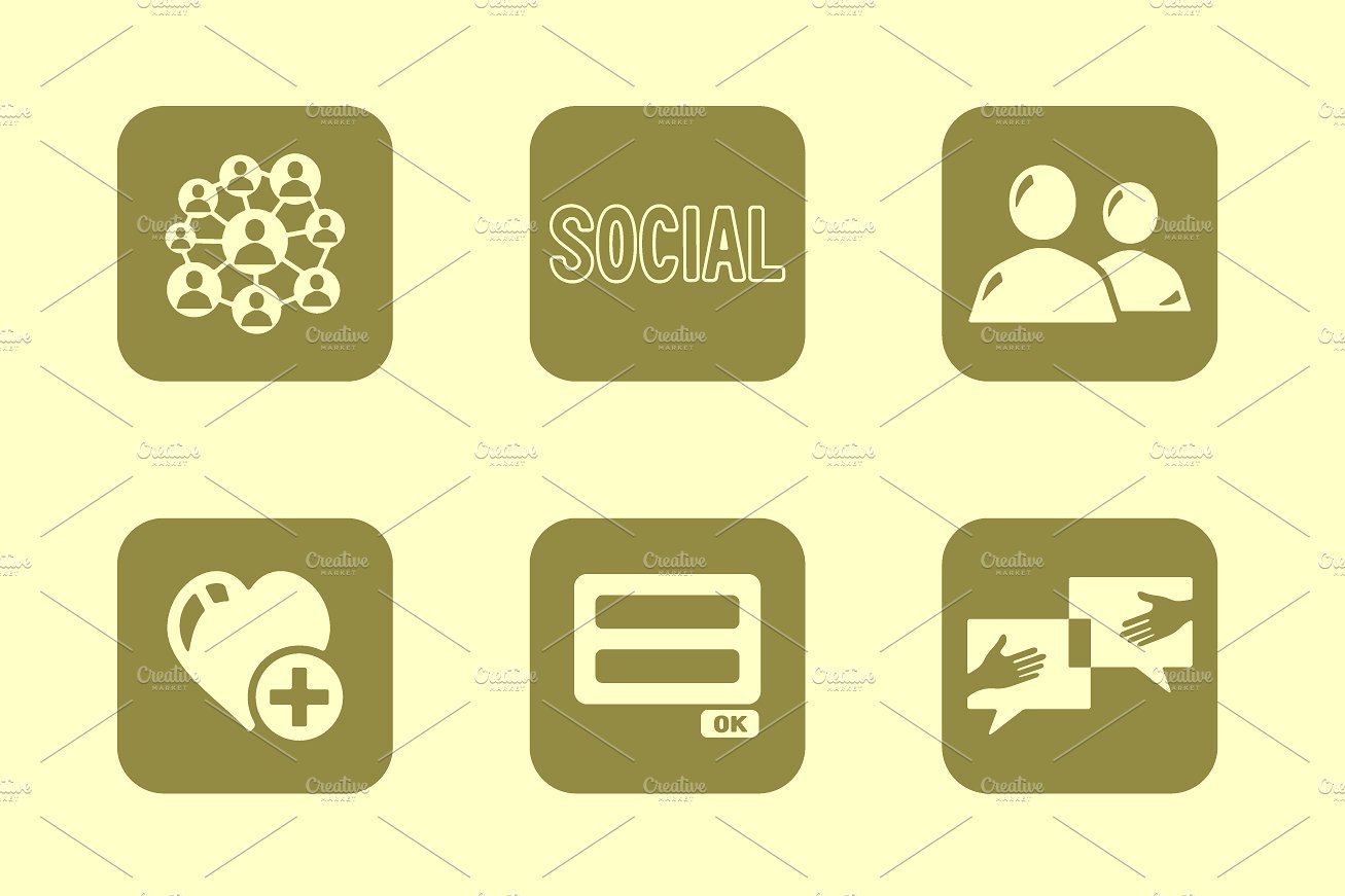 social network simple icons