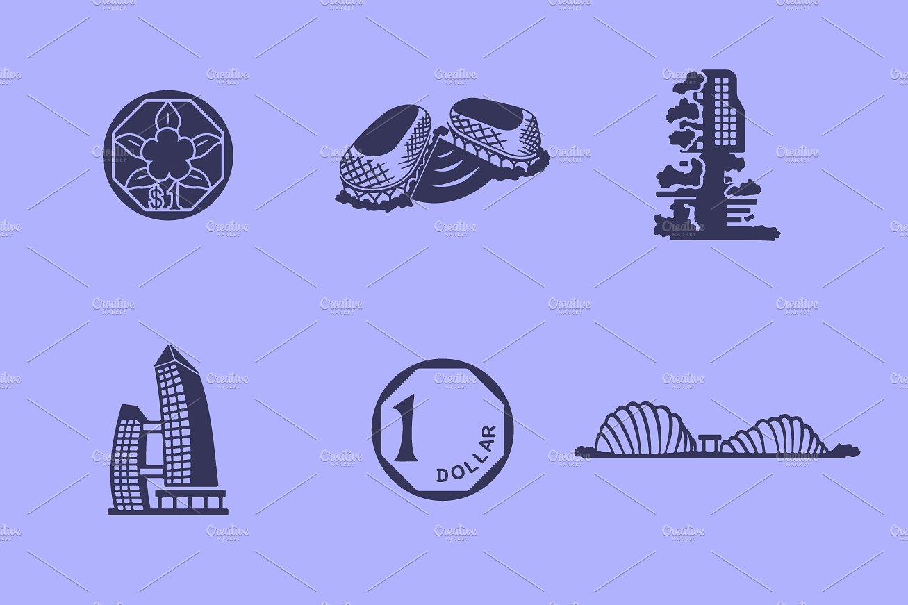 Singapore simple icons