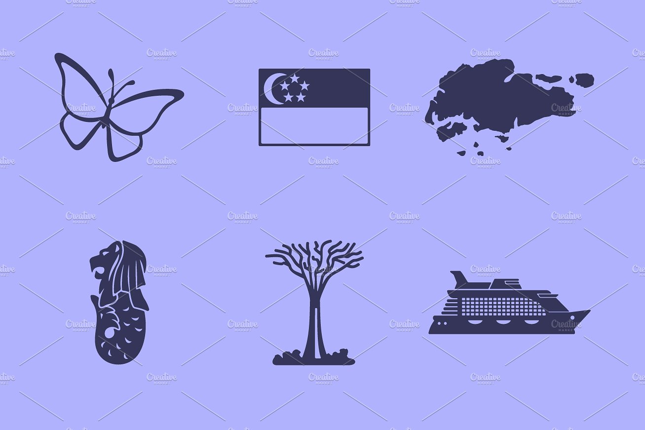 Singapore simple icons