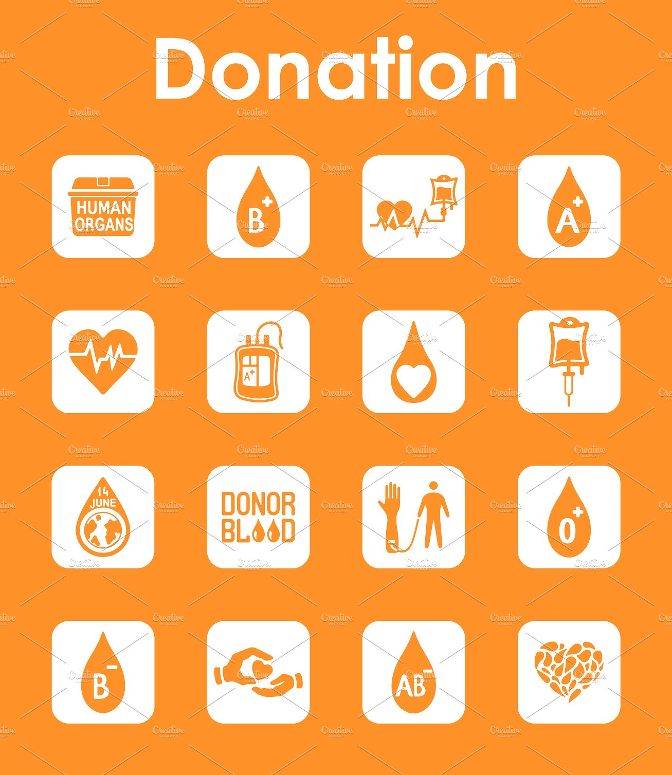 Donation simple icons