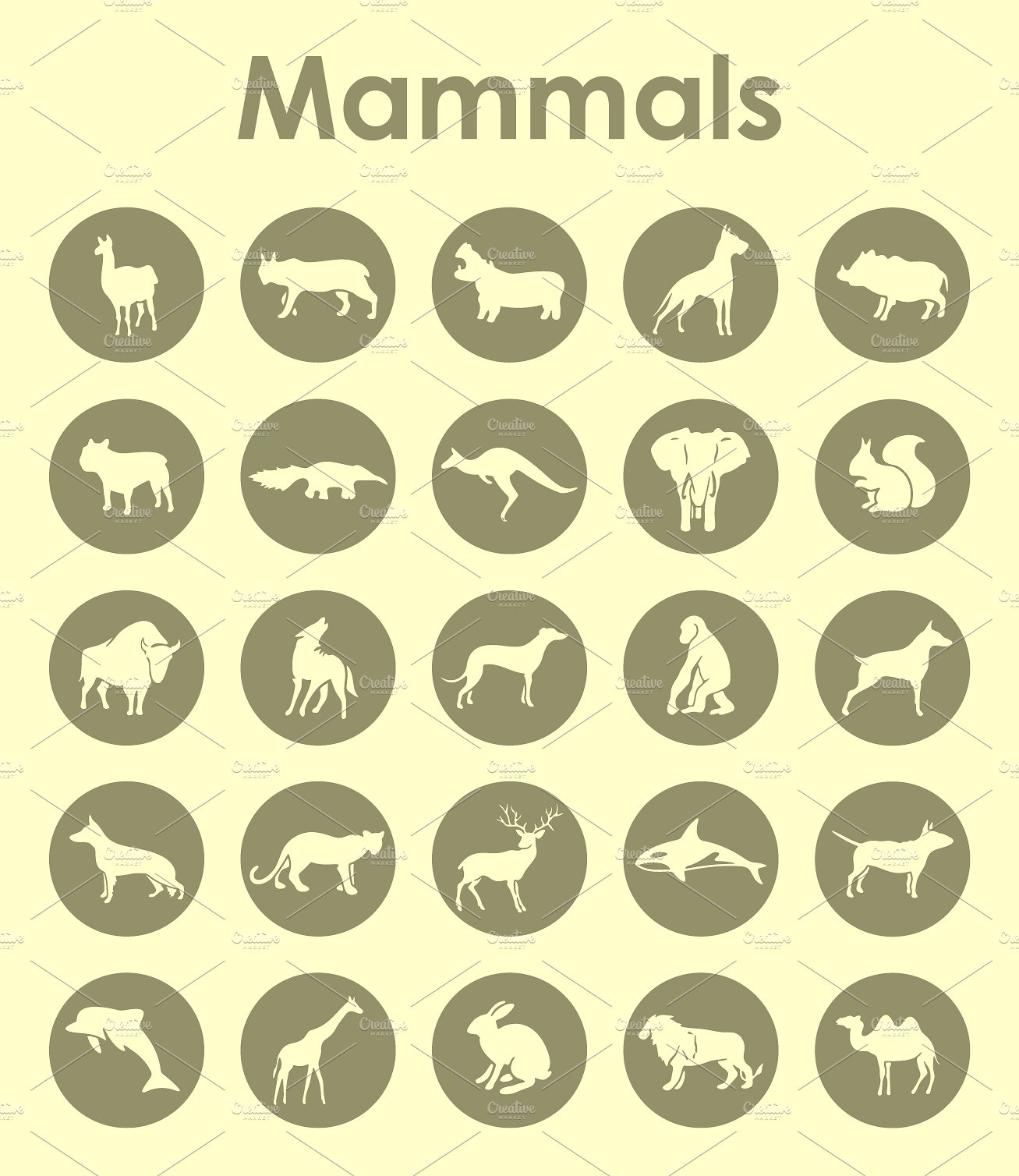 Mammals simple icons