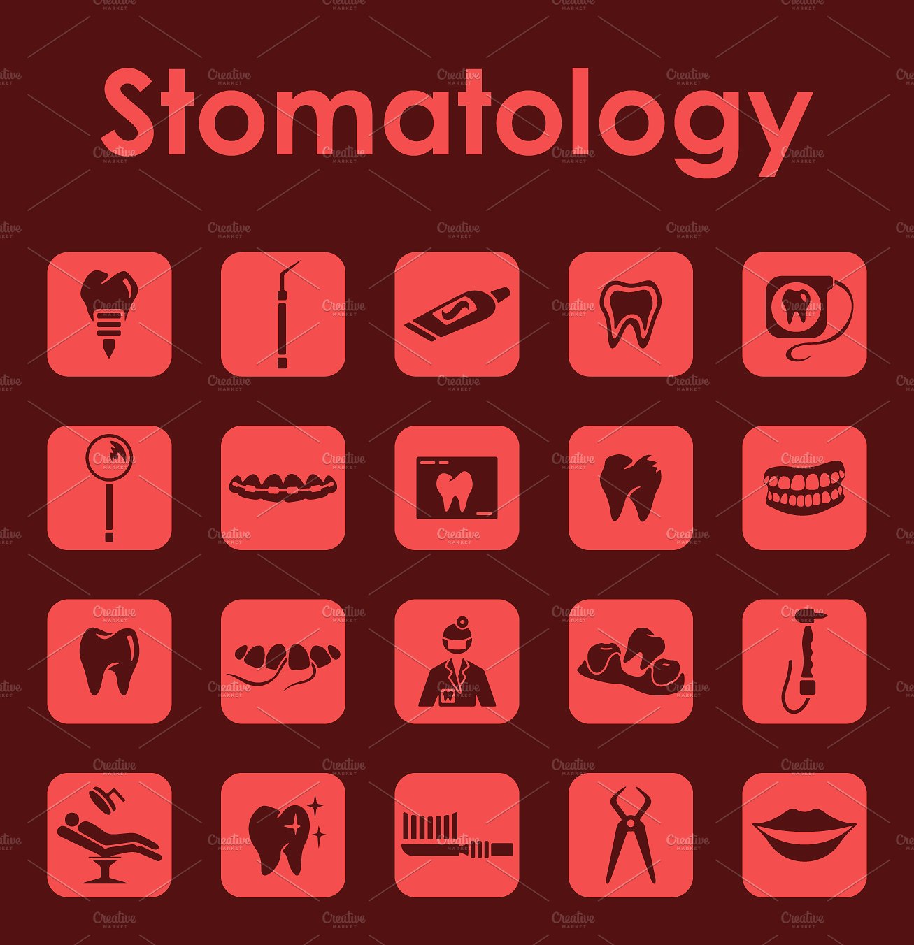 Stomatology simple icons