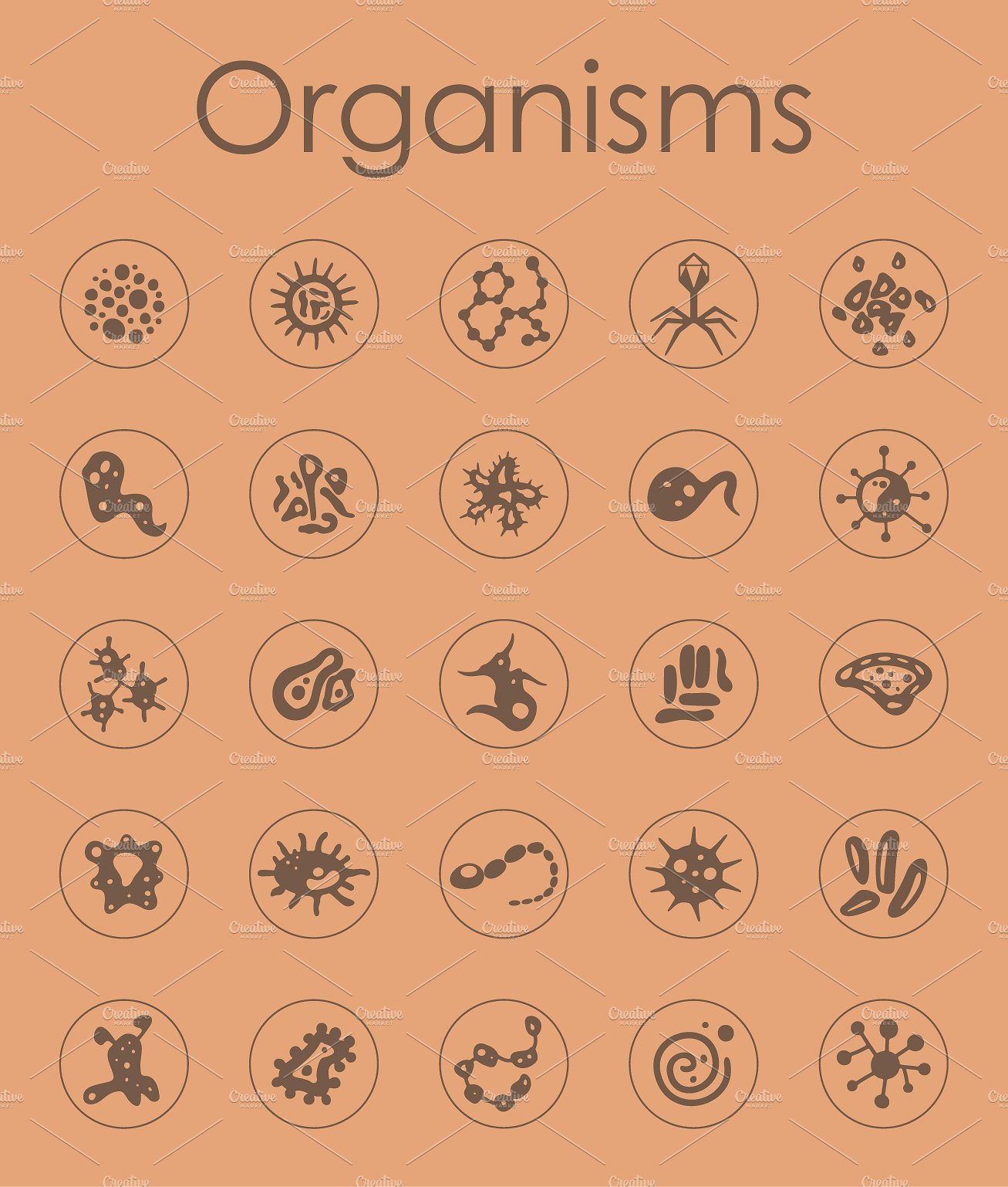 Organisms simple icons