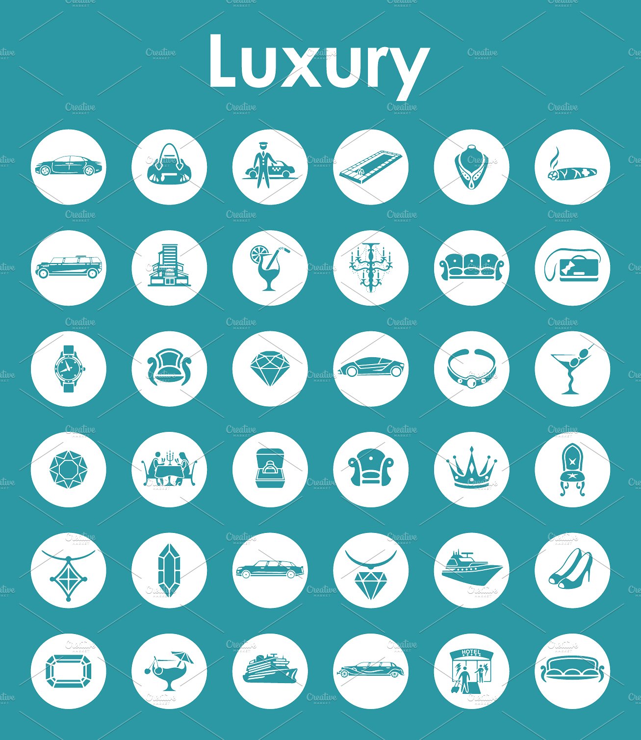 36 LUXURY simple icons