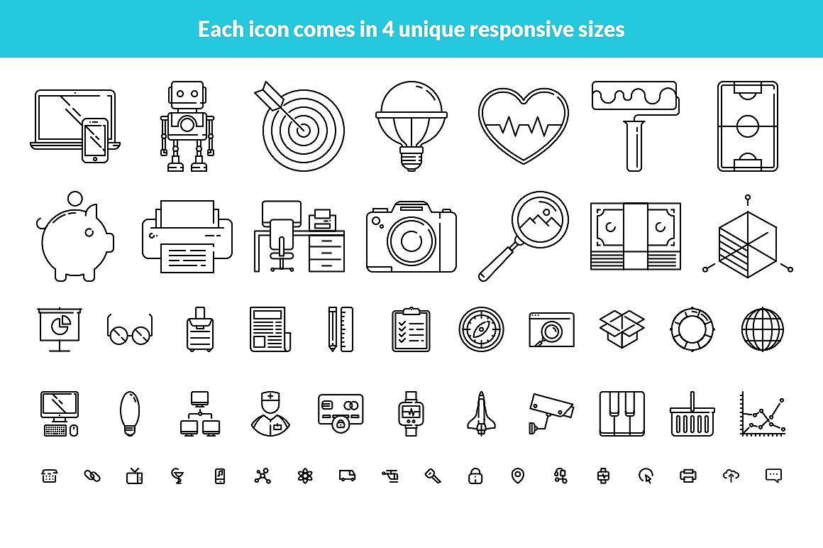 1000 Responsive icons