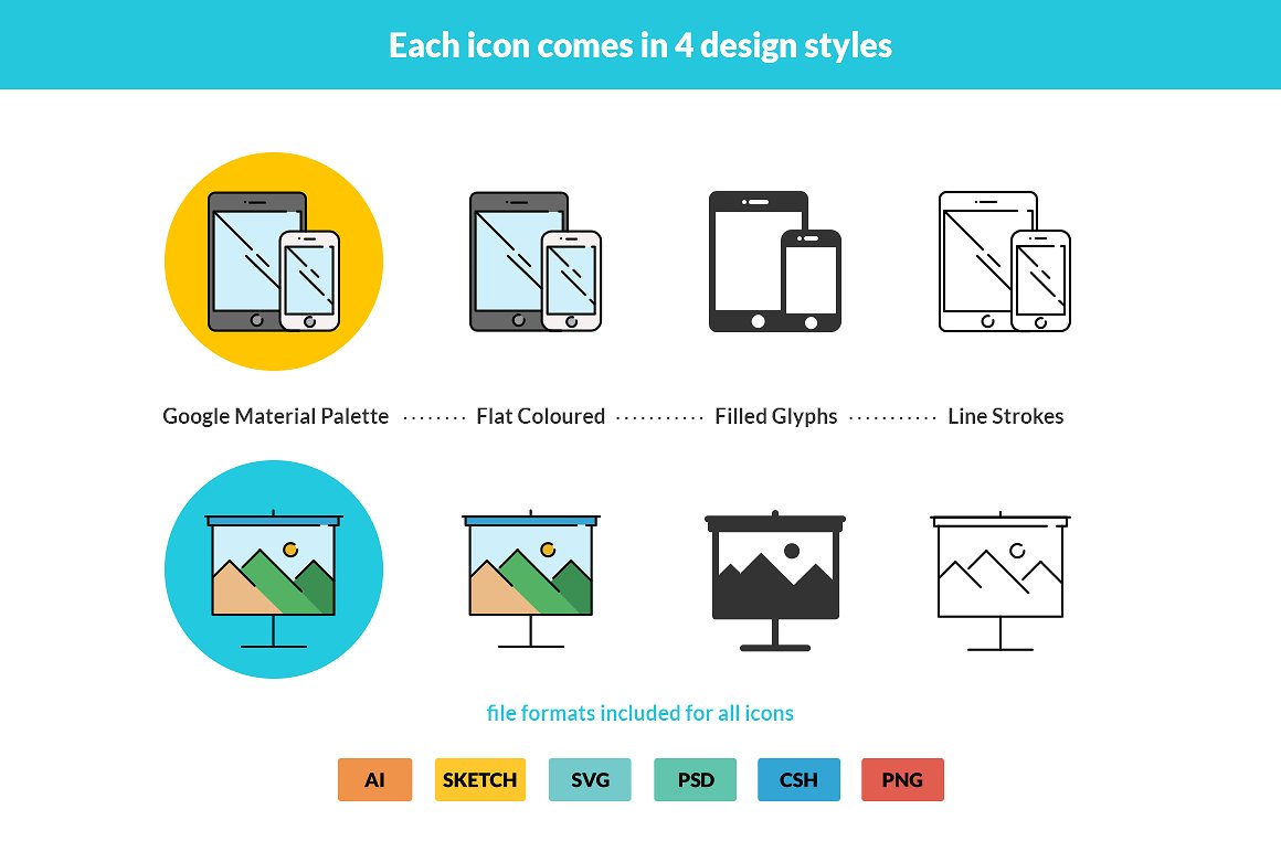 1000 Responsive icons