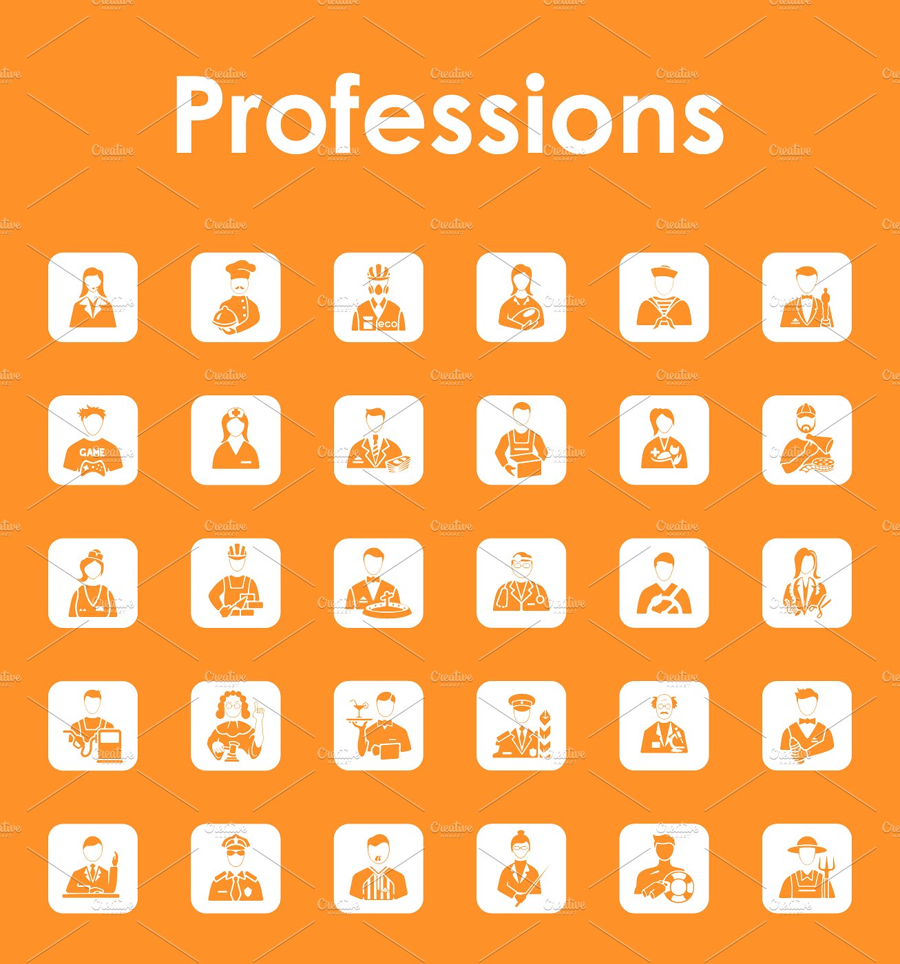 Set of professions simple icon