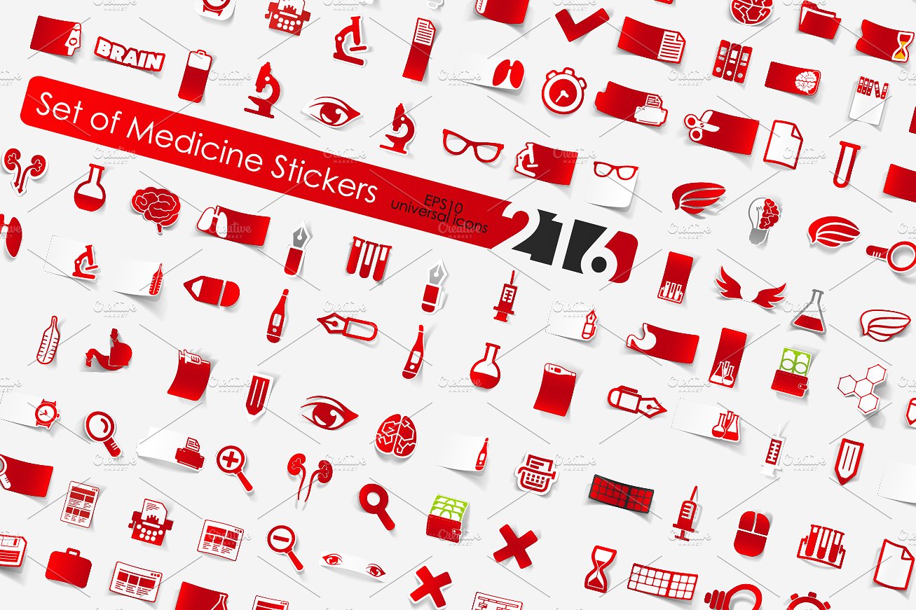 216 medicine stickers