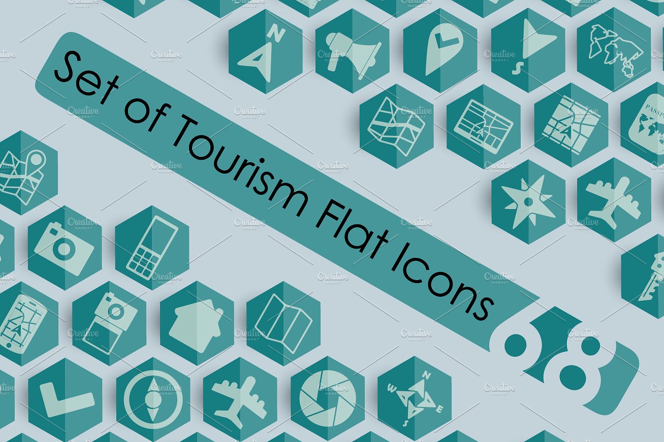 68 Tourism Flat Icons