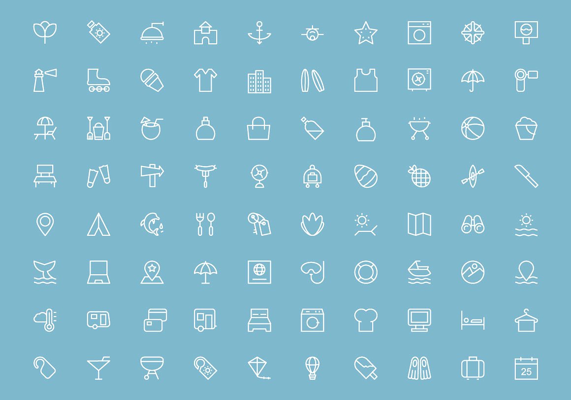 100 Holiday Vector Icons