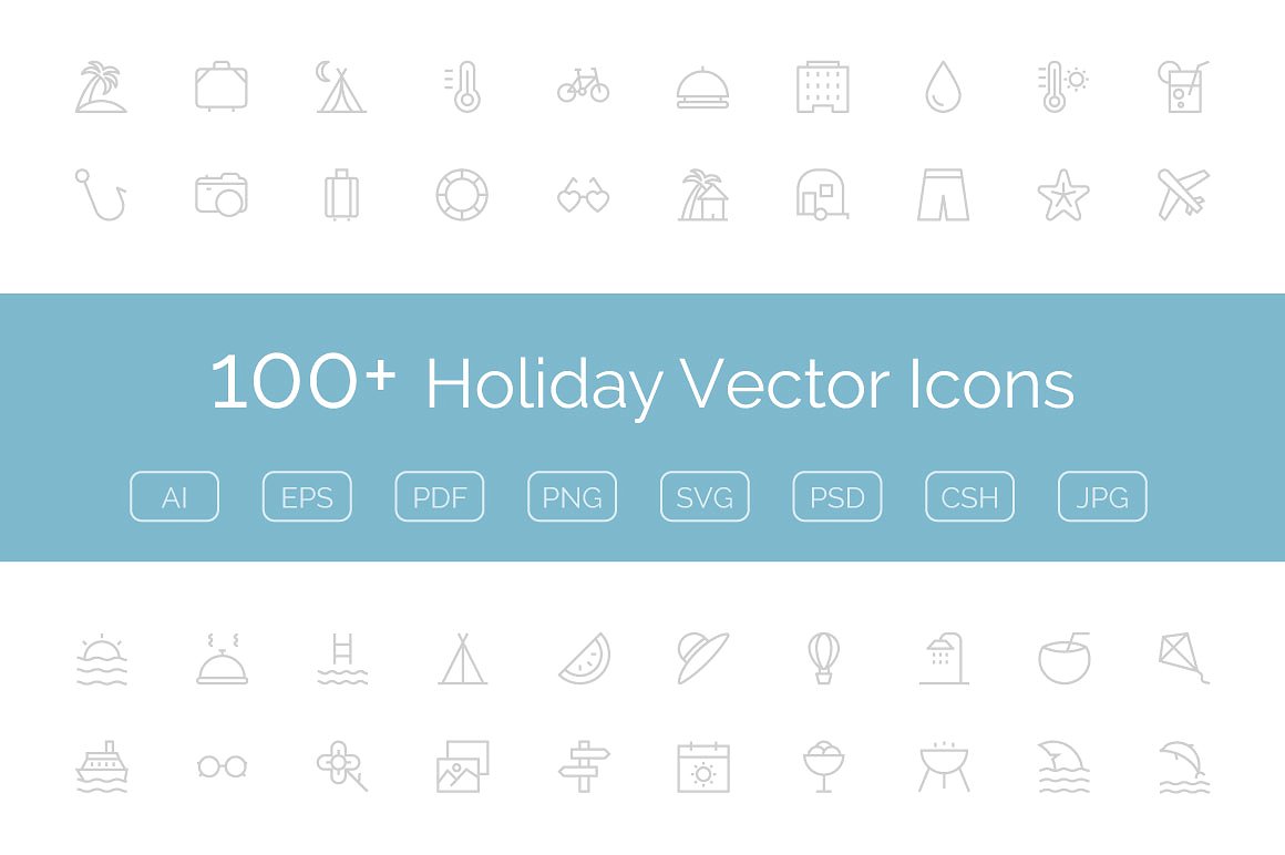 100 Holiday Vector Icons