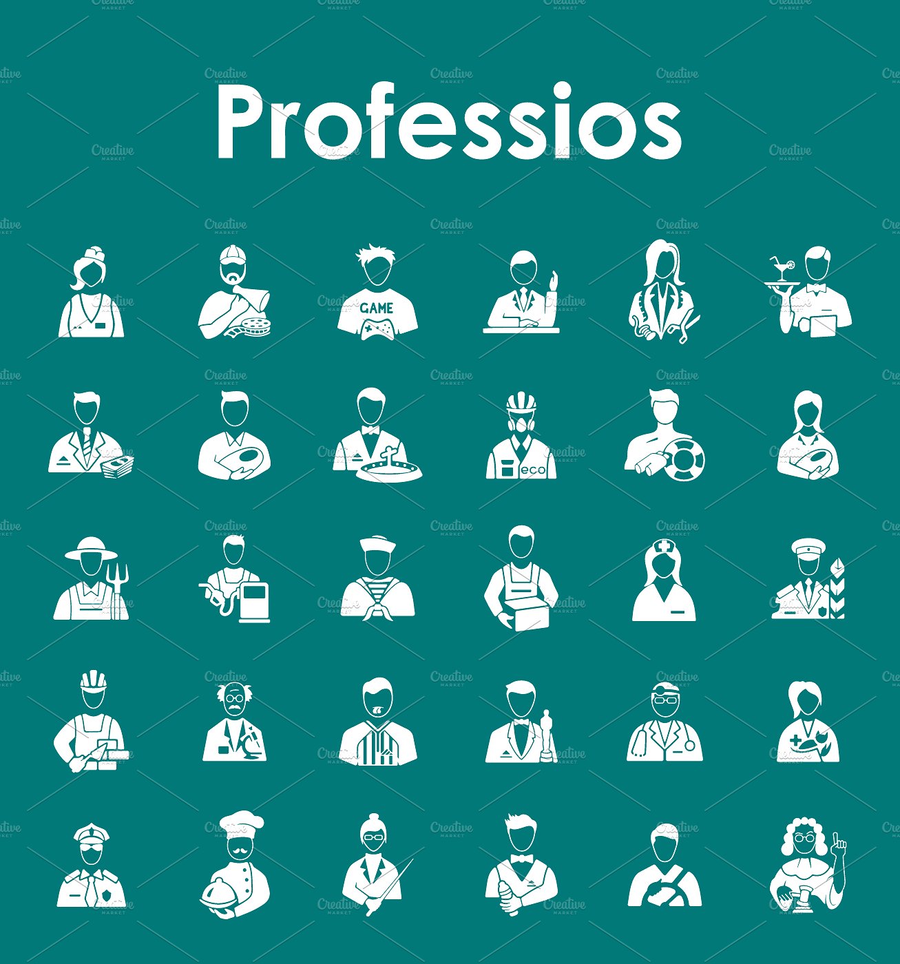 30 PROFESSIONS simple icons