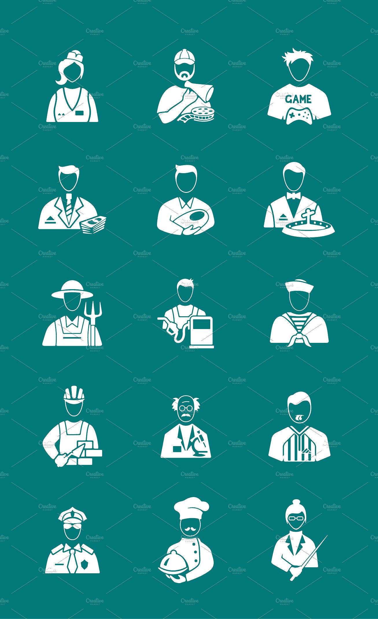 30 PROFESSIONS simple icons