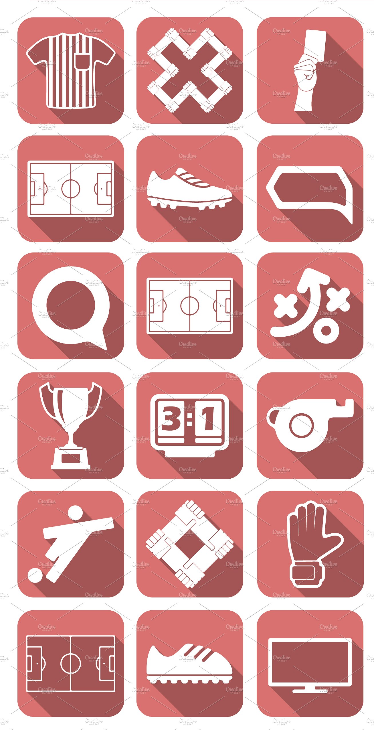 36 FOOTBALL flat icons