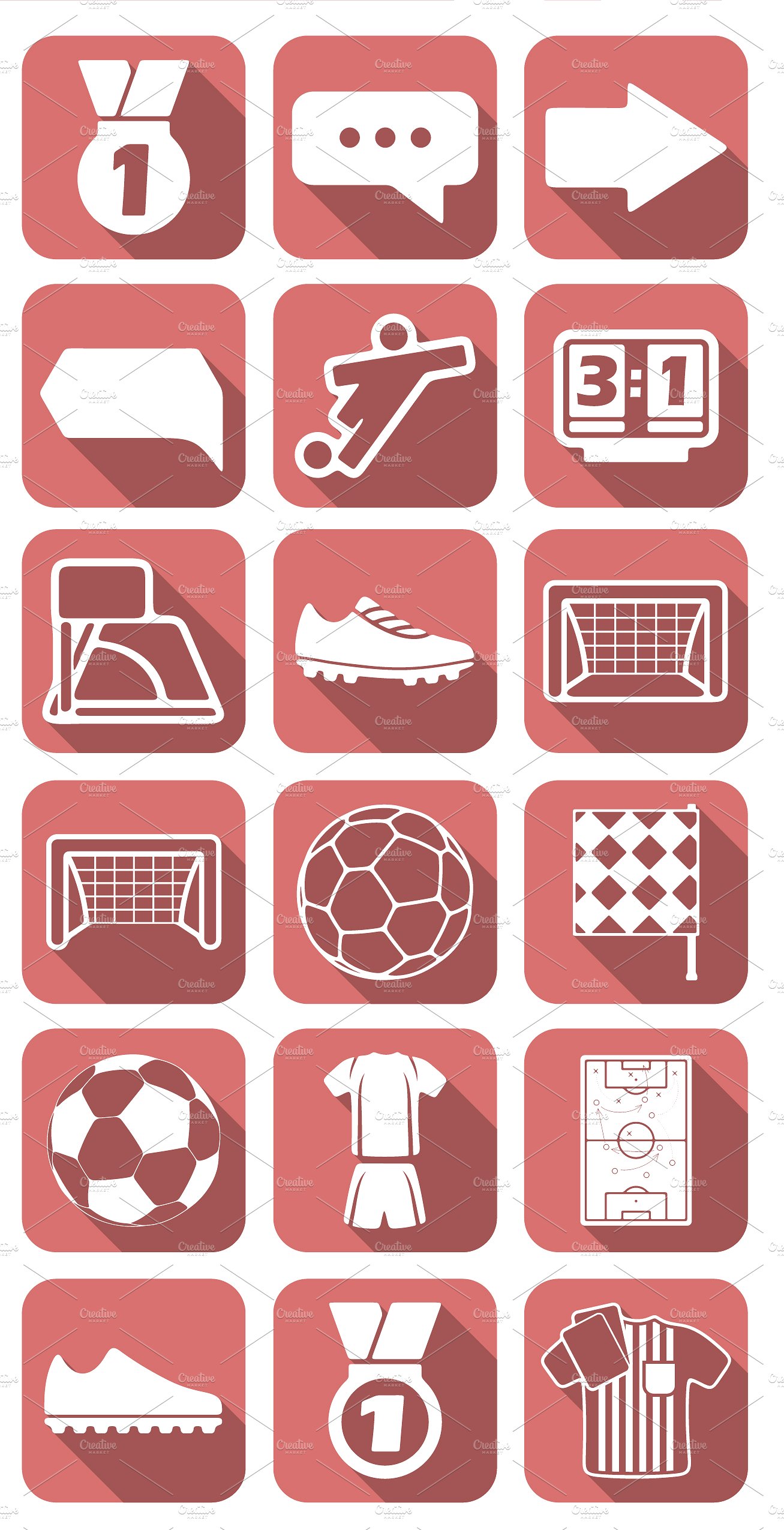 36 FOOTBALL flat icons