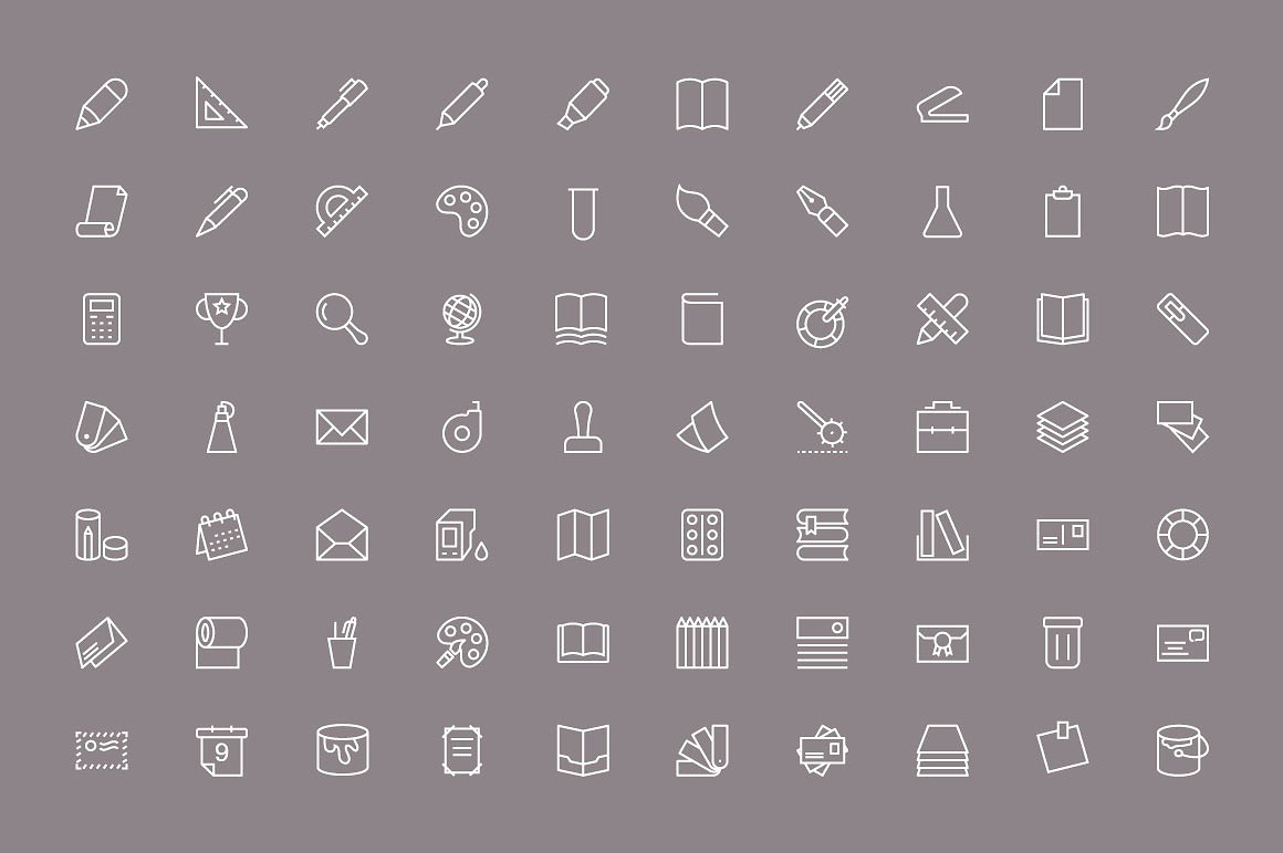 125 Stationery Vector Icons