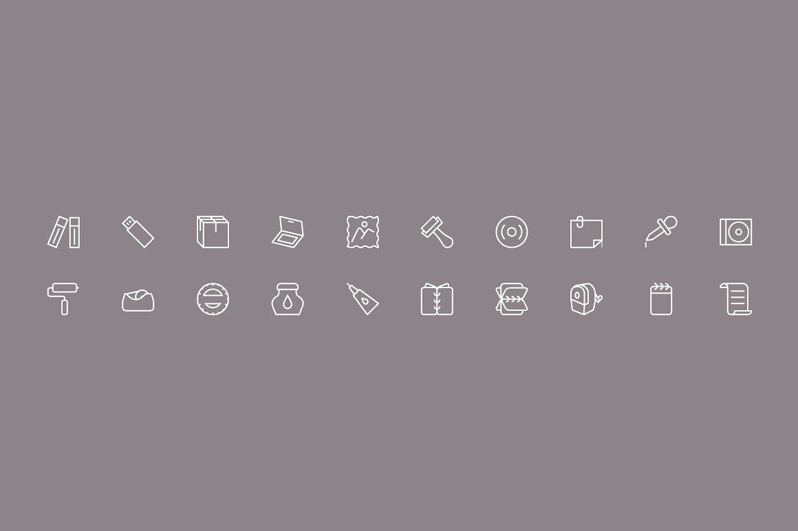 125 Stationery Vector Icons