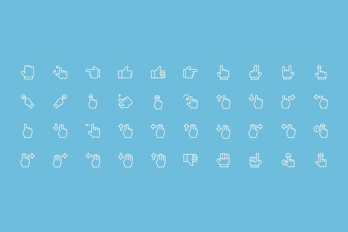 75 Hand Gesture Icons