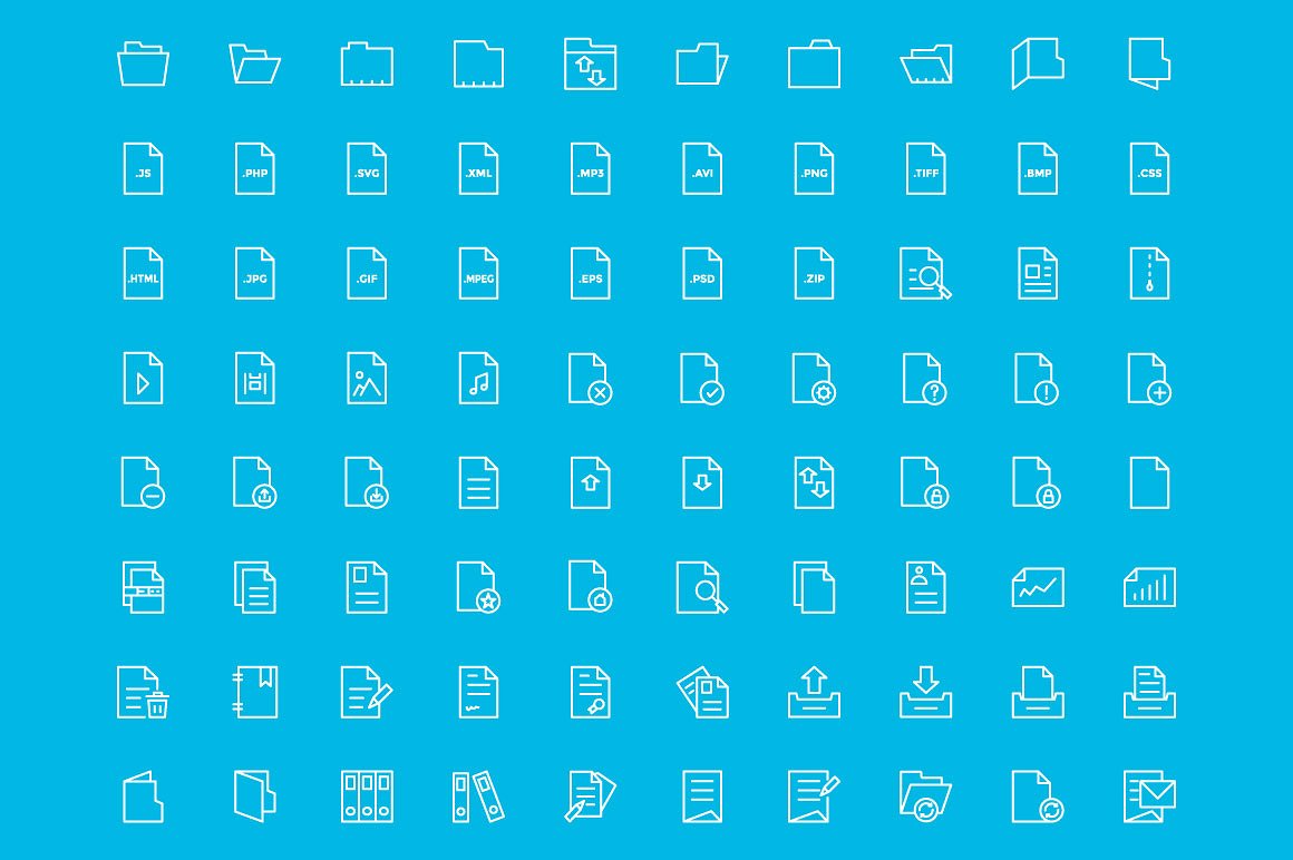 100 Files and Folders Icon