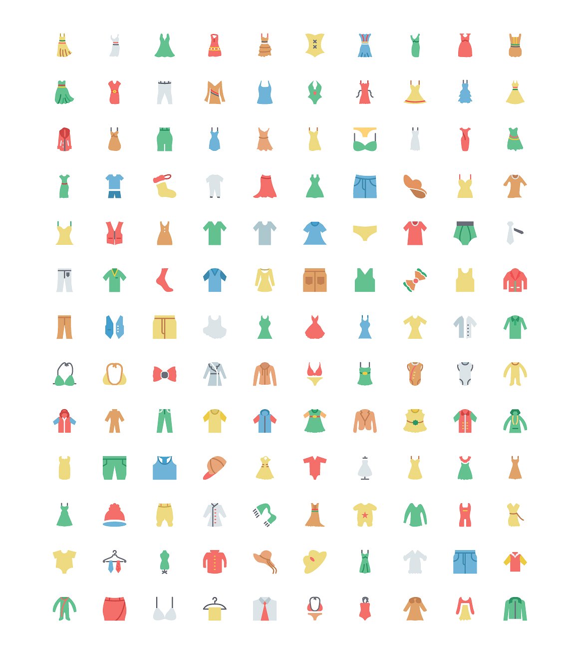 125 Flat Clothes Icons