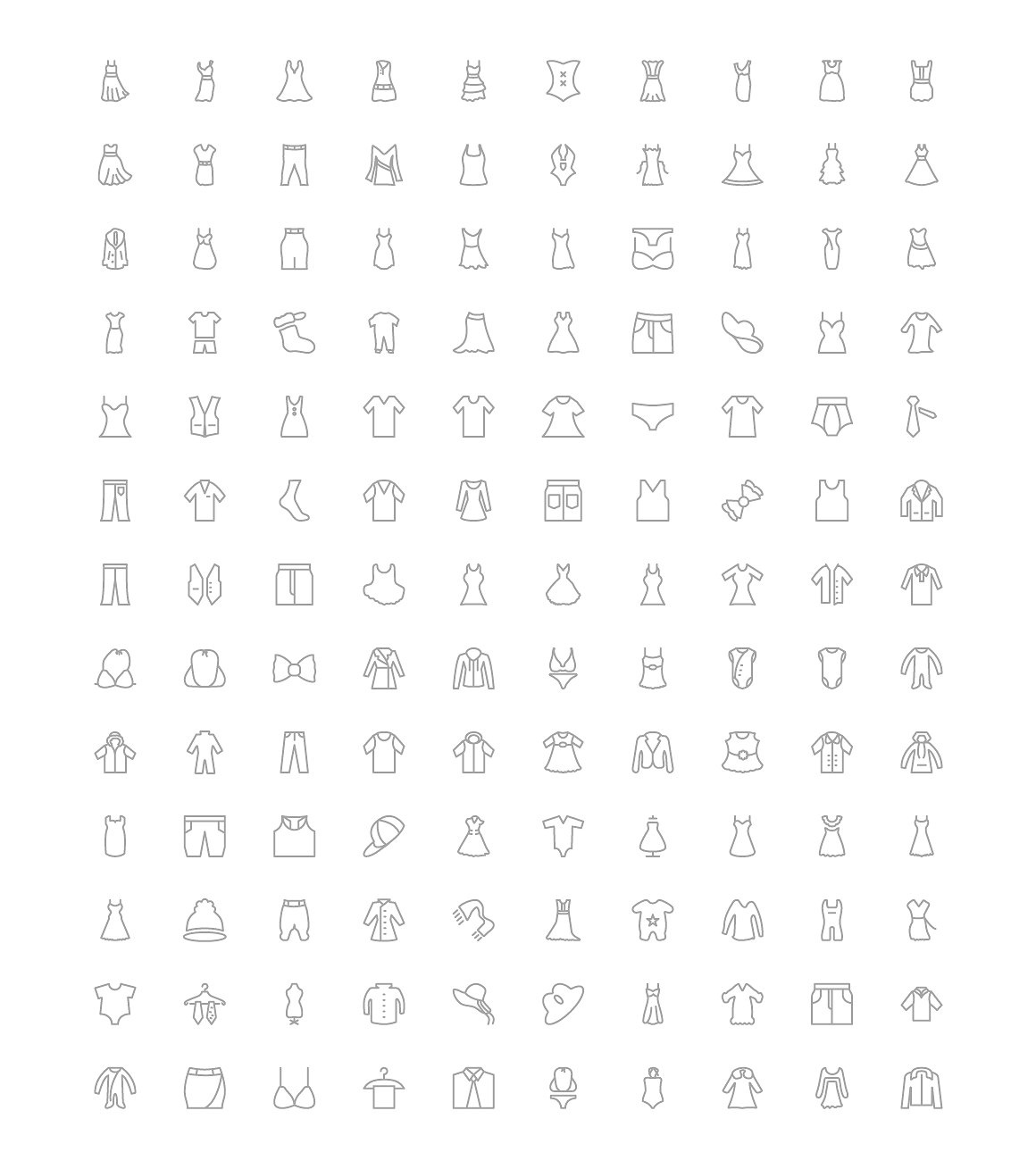 125 Flat Clothes Icons