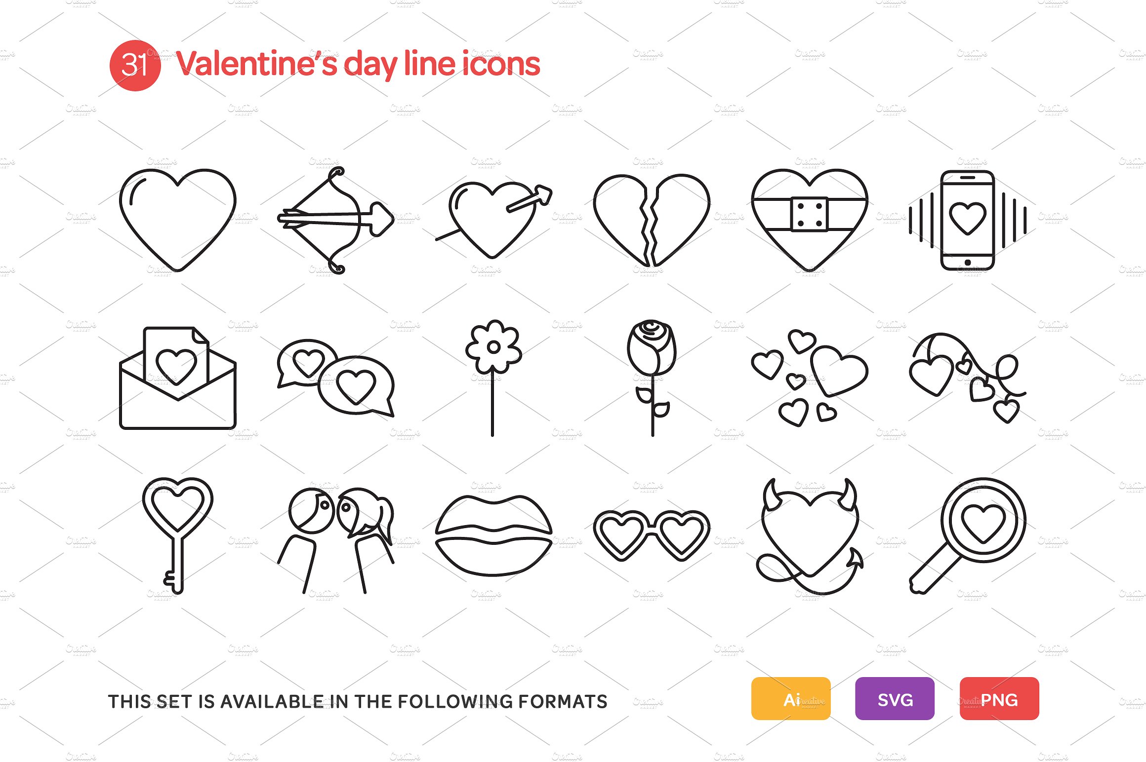 Valentine-#039;s Day Line Icon