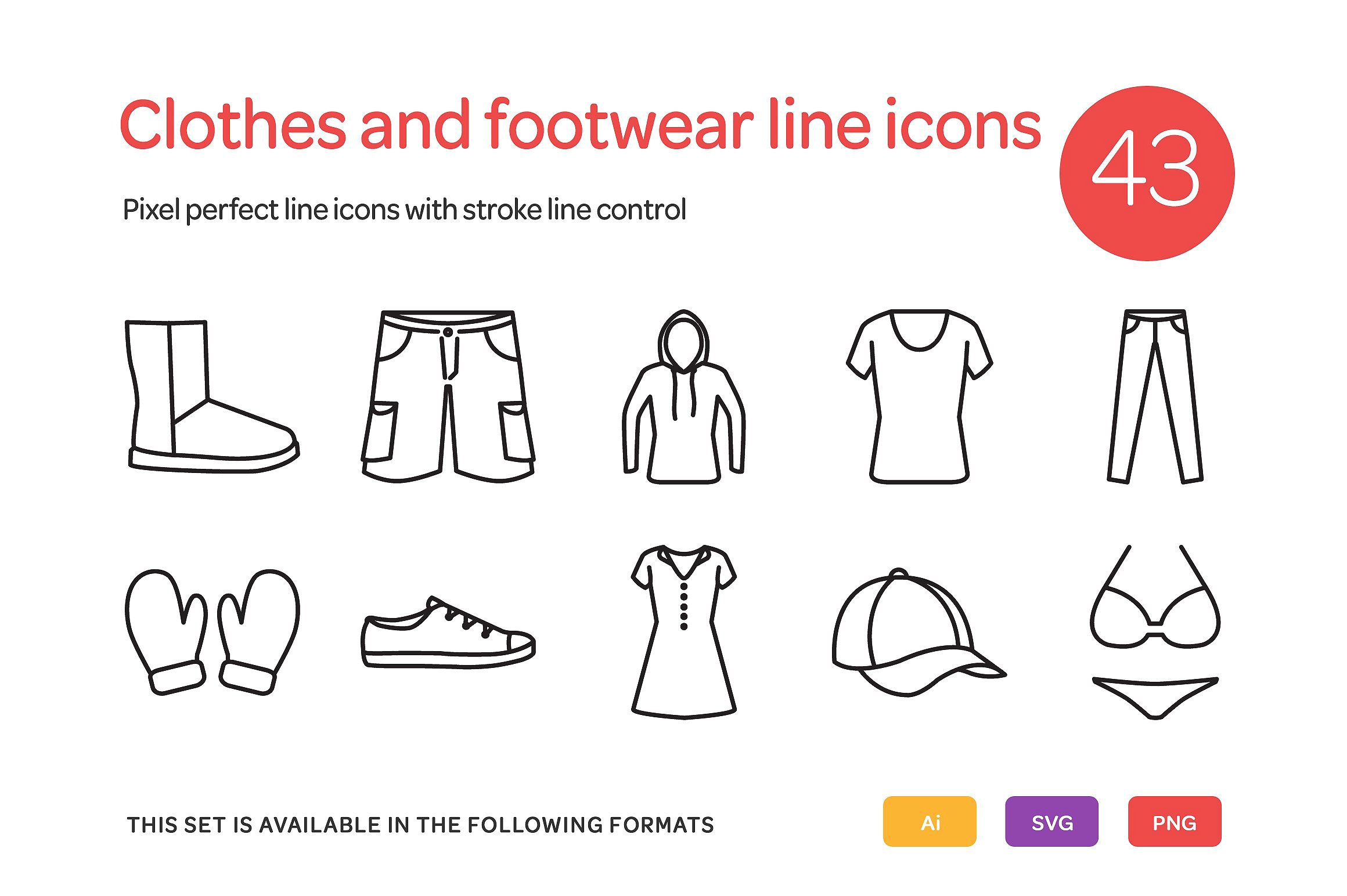 Clothes and Footwear Line Icon