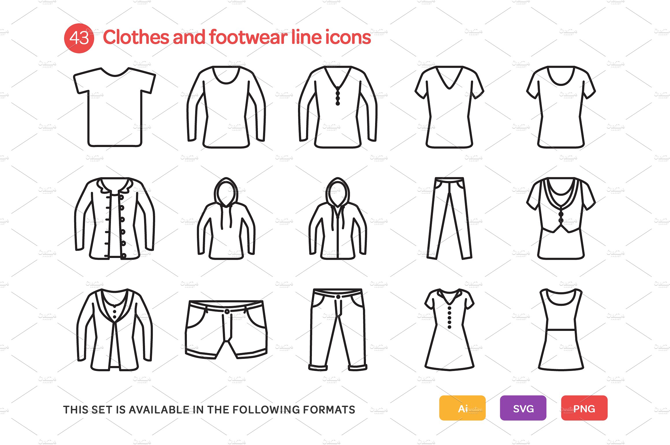 Clothes and Footwear Line Icon