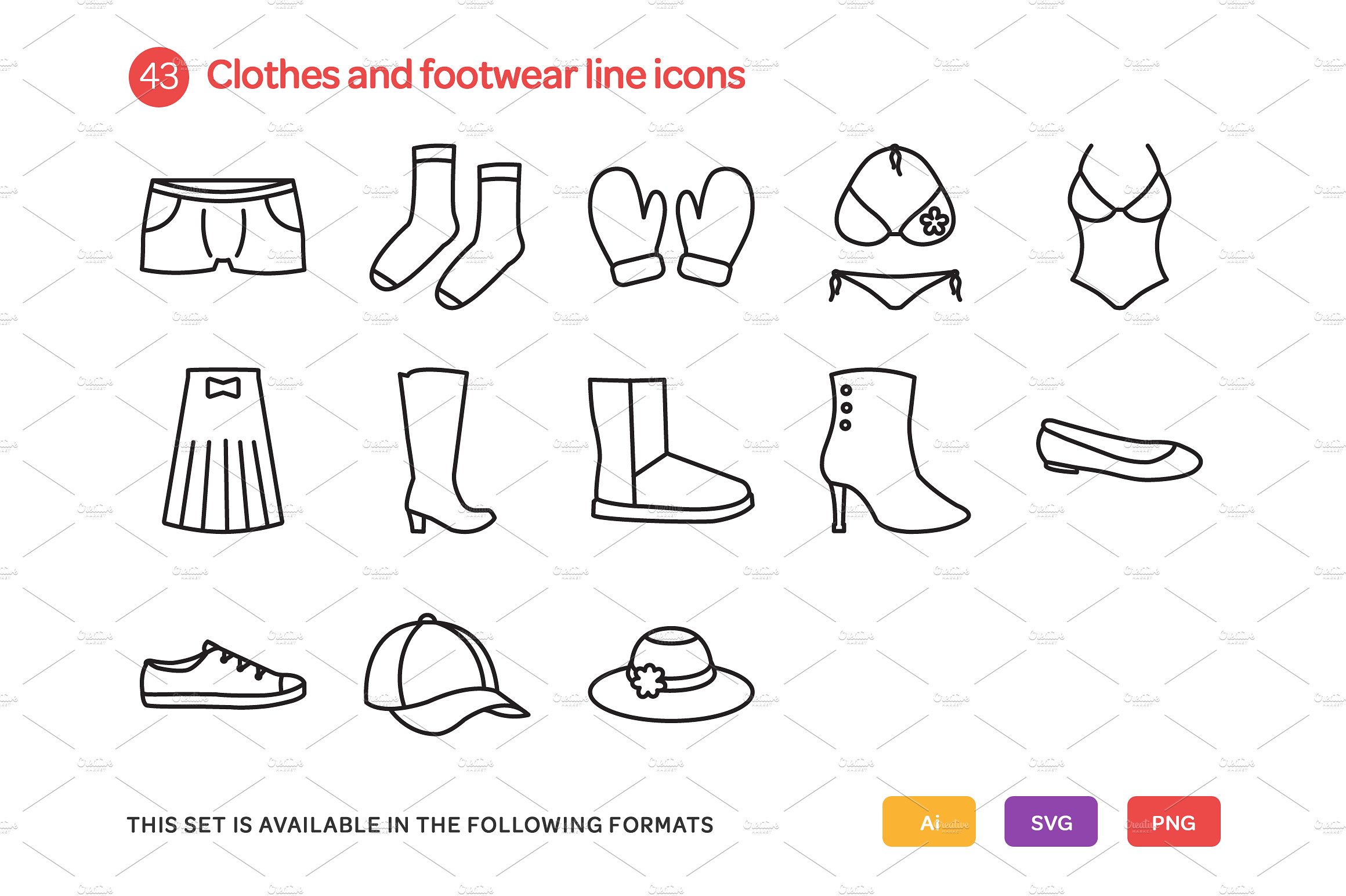 Clothes and Footwear Line Icon