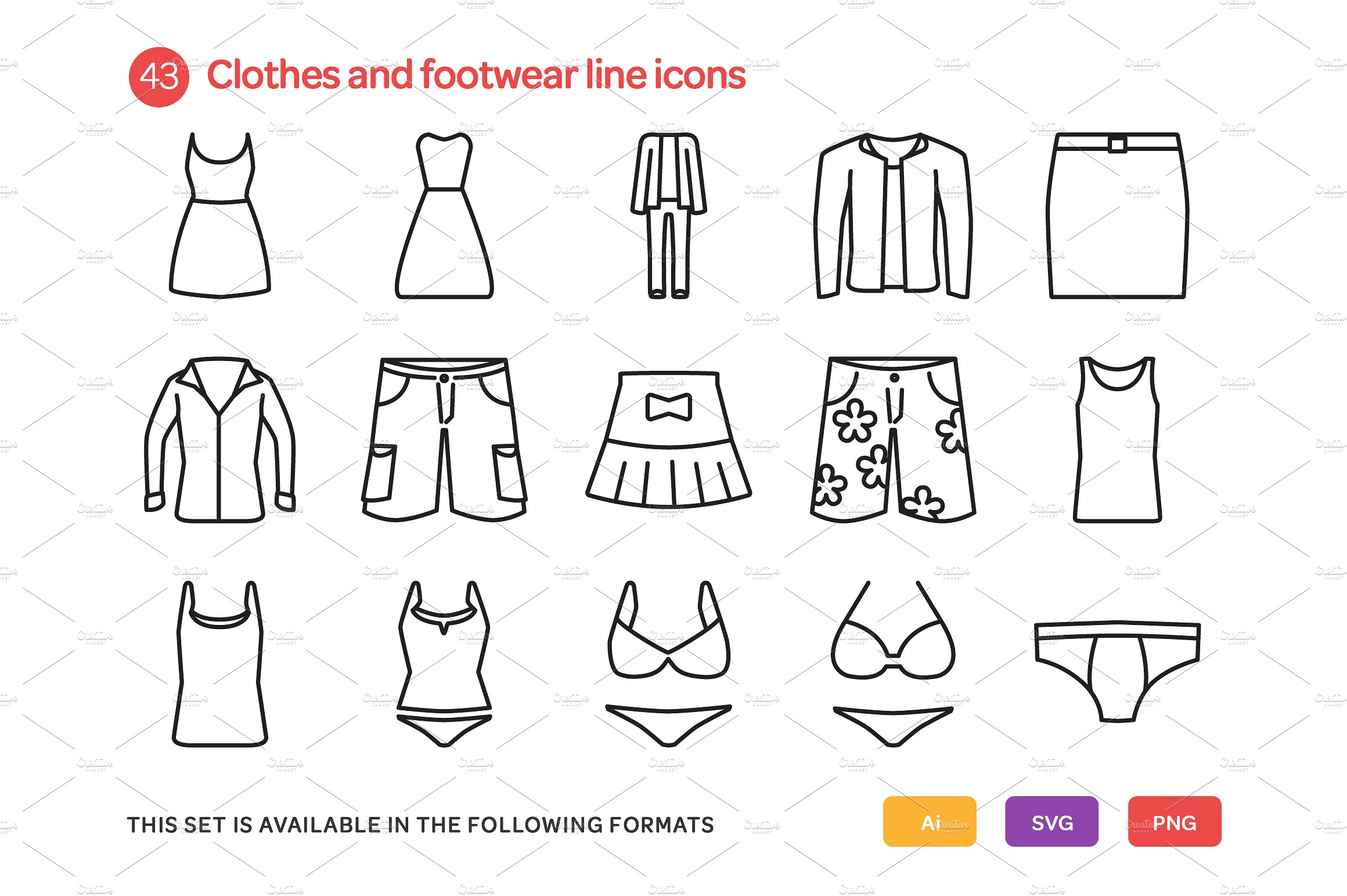 Clothes and Footwear Line Icon