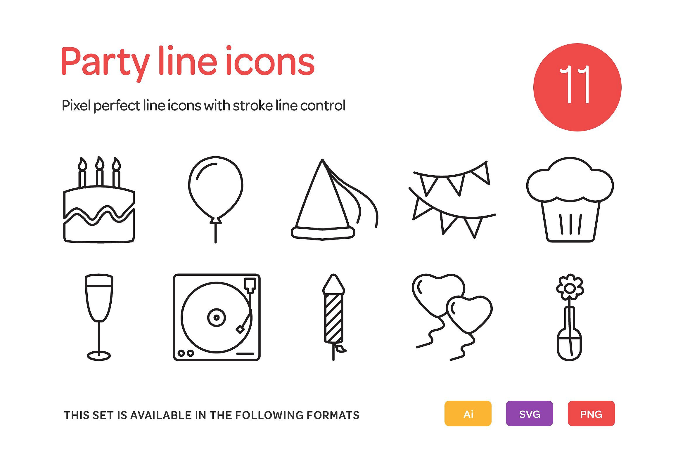 Party Line Icons Set